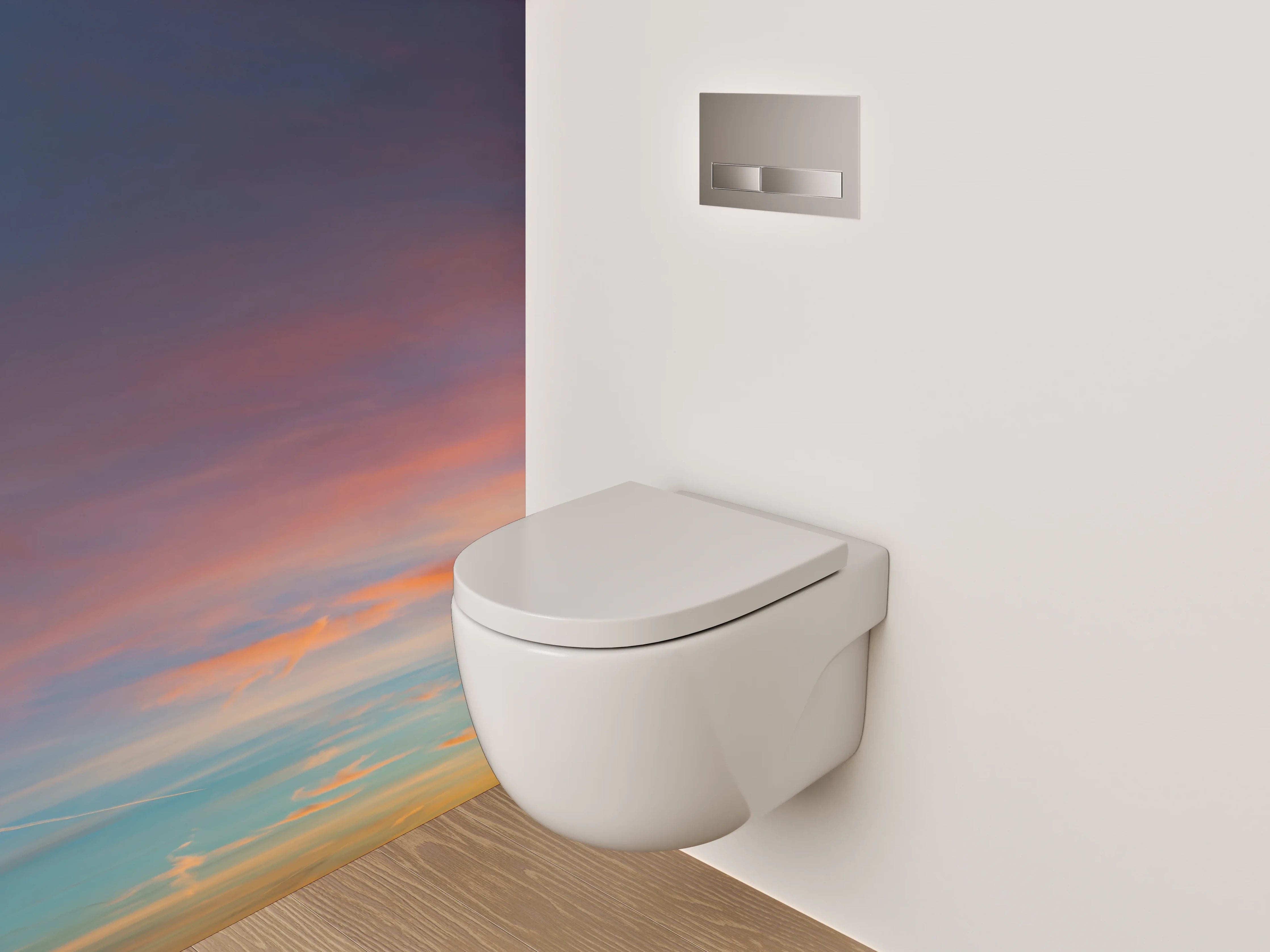 WC-Rückwand - Sonnenuntergang am Himmel Panorama