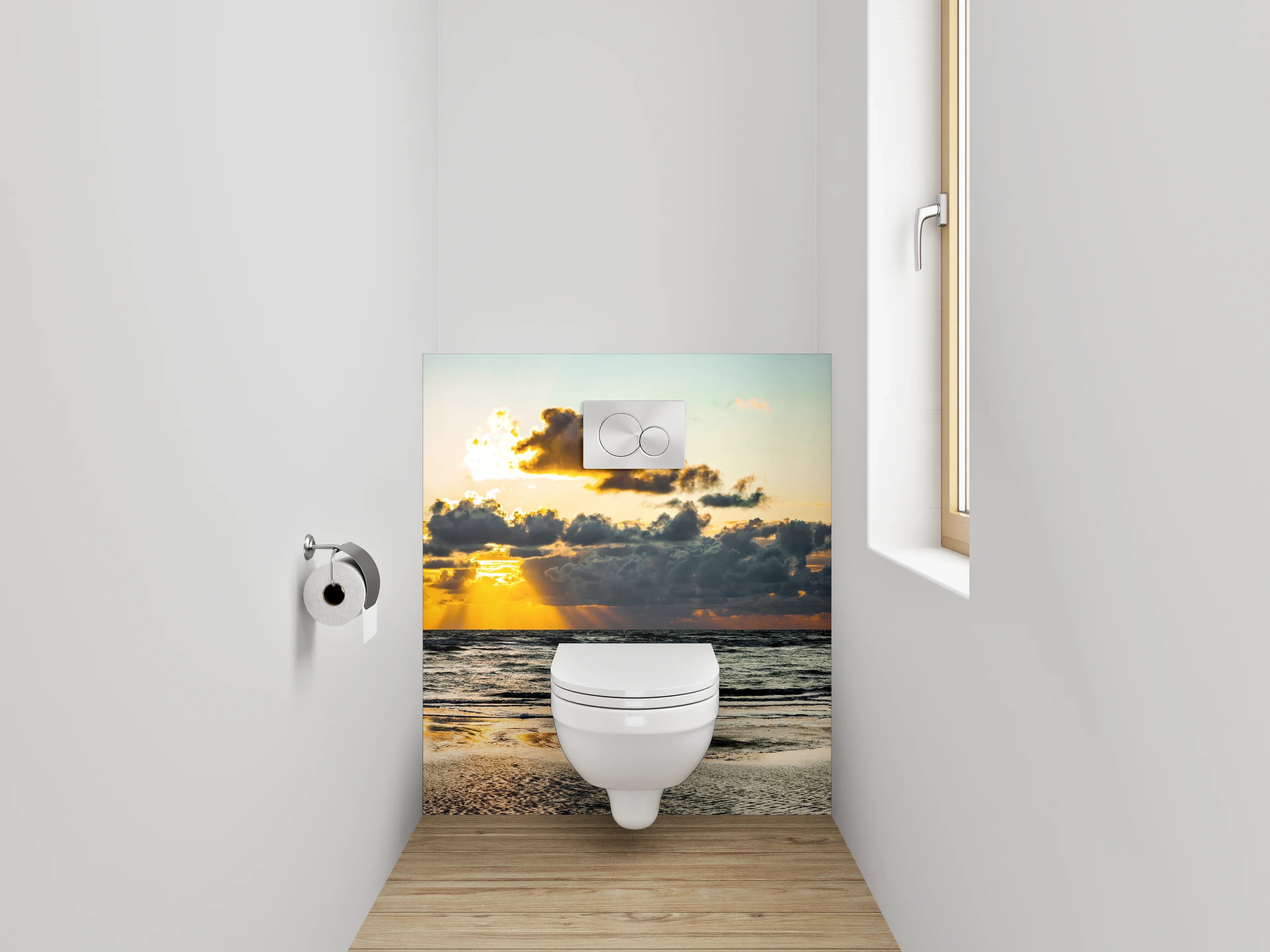 WC-Rückwand - Sonnenuntergang am Meer Panorama