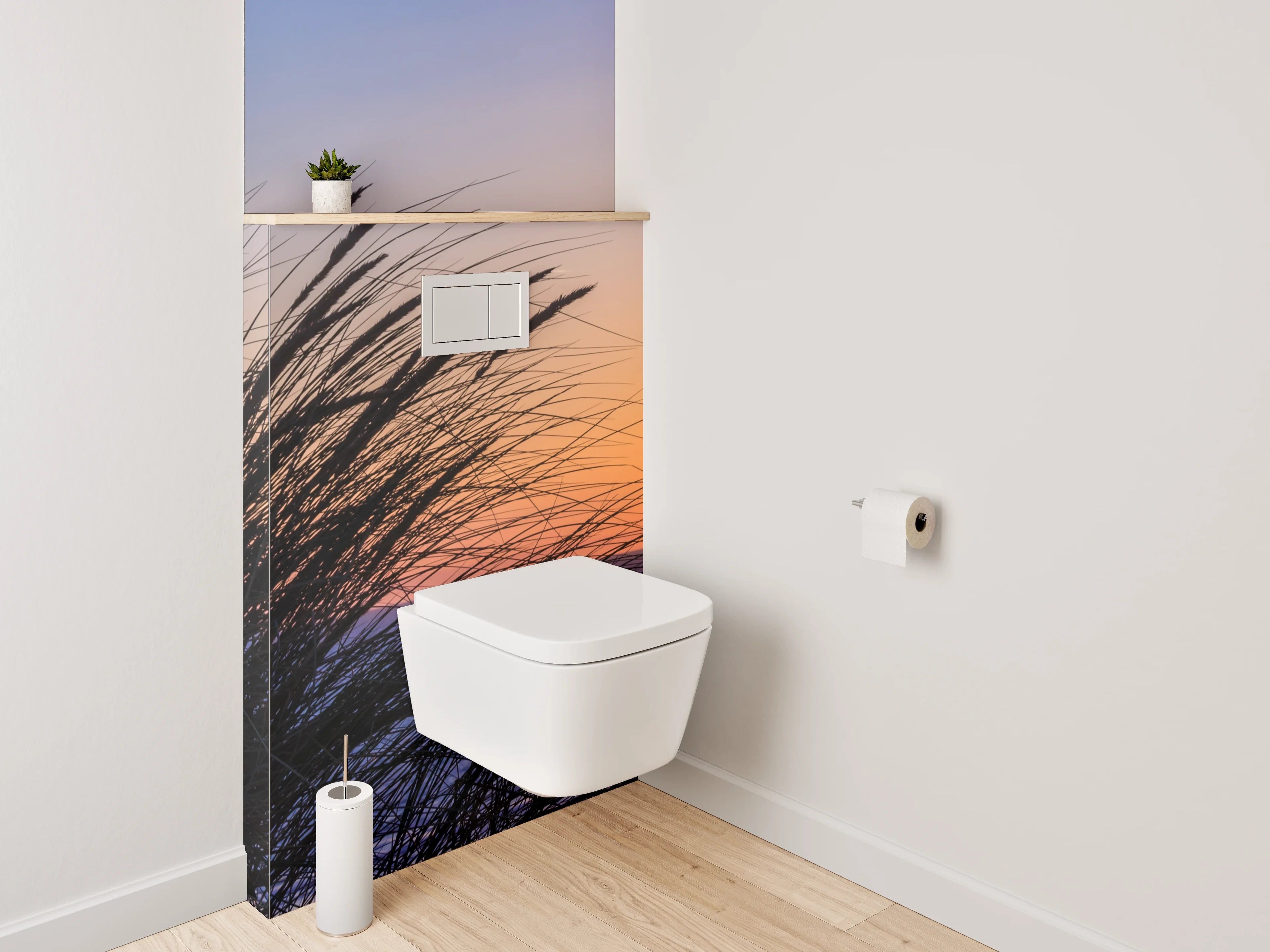 WC-Rückwand - Sonnenuntergang am Meer Strand Dünen
