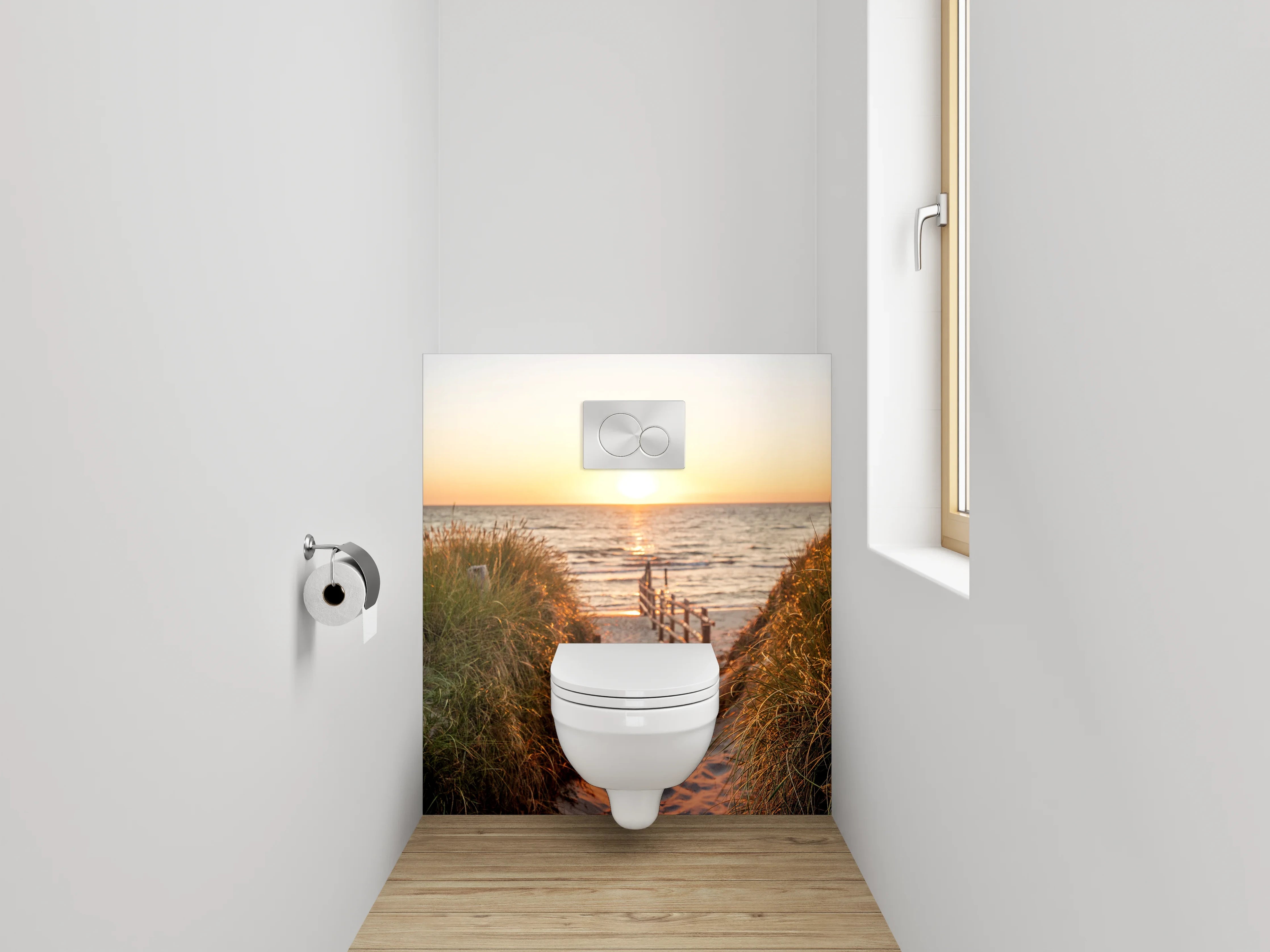 WC-Rückwand - Sonnenuntergang am Strand Fotomotiv