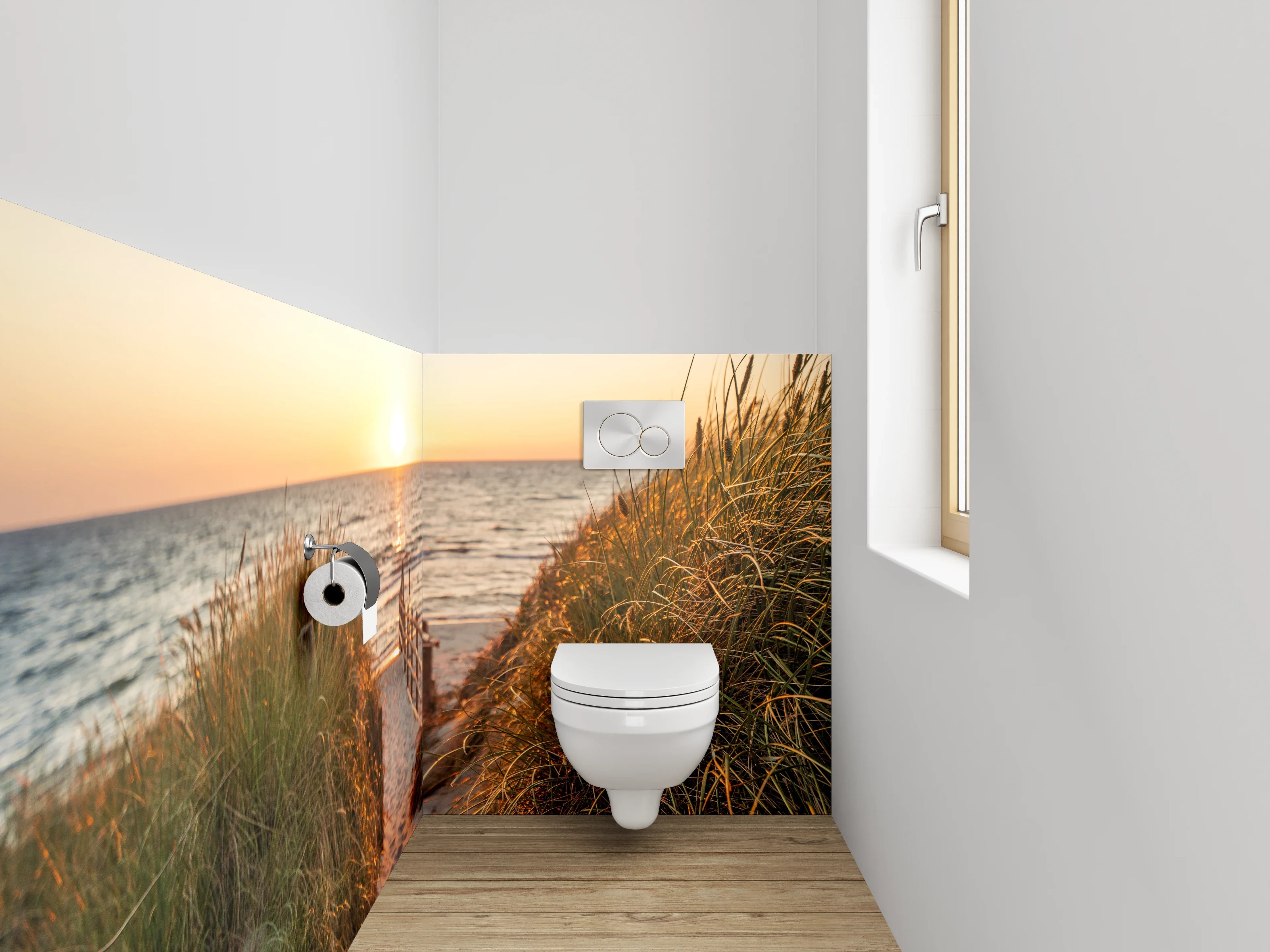 WC-Rückwand - Sonnenuntergang am Strand Fotomotiv