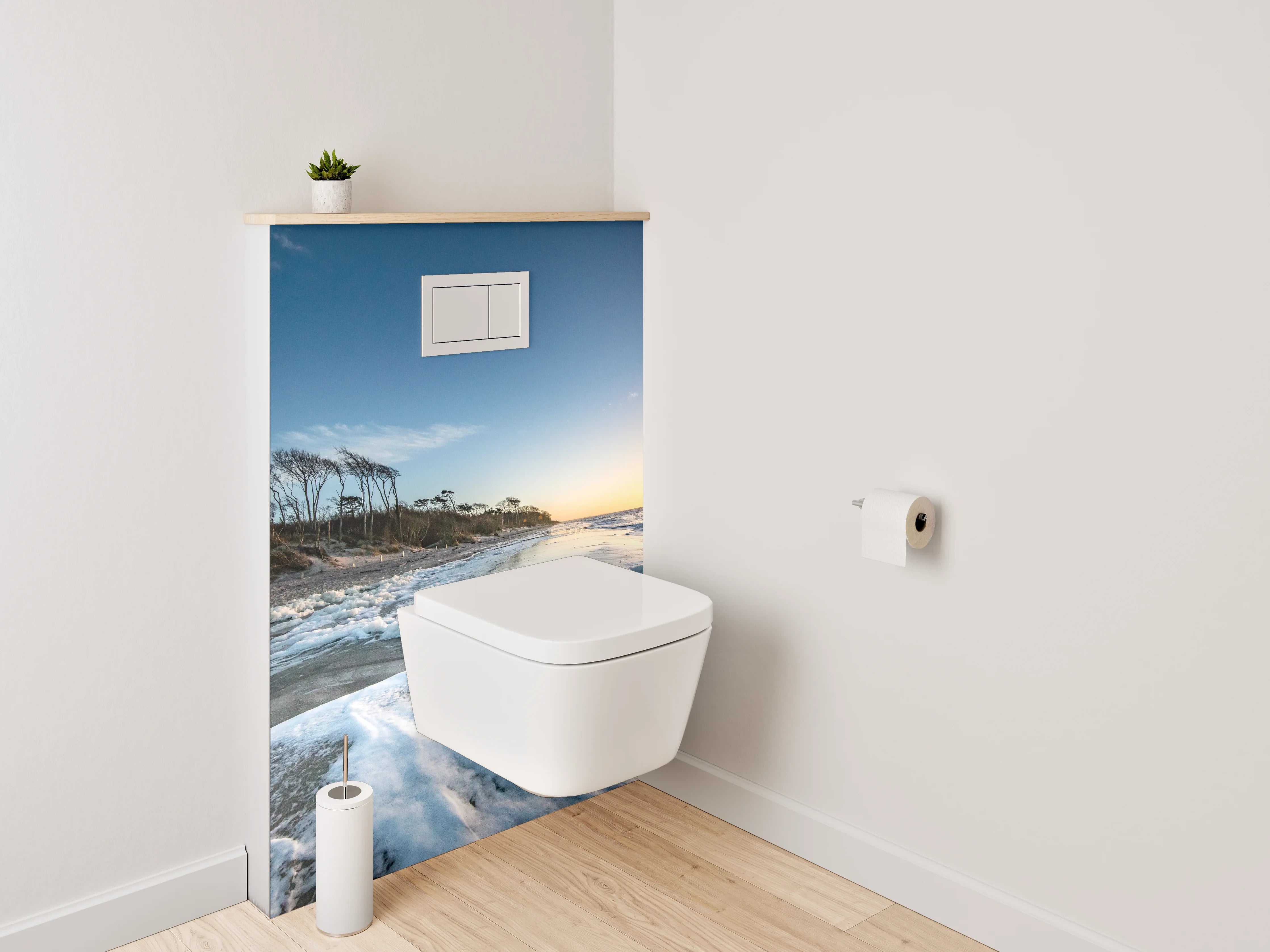 WC-Rückwand - Sonnenuntergang am wilden Ostseestrand