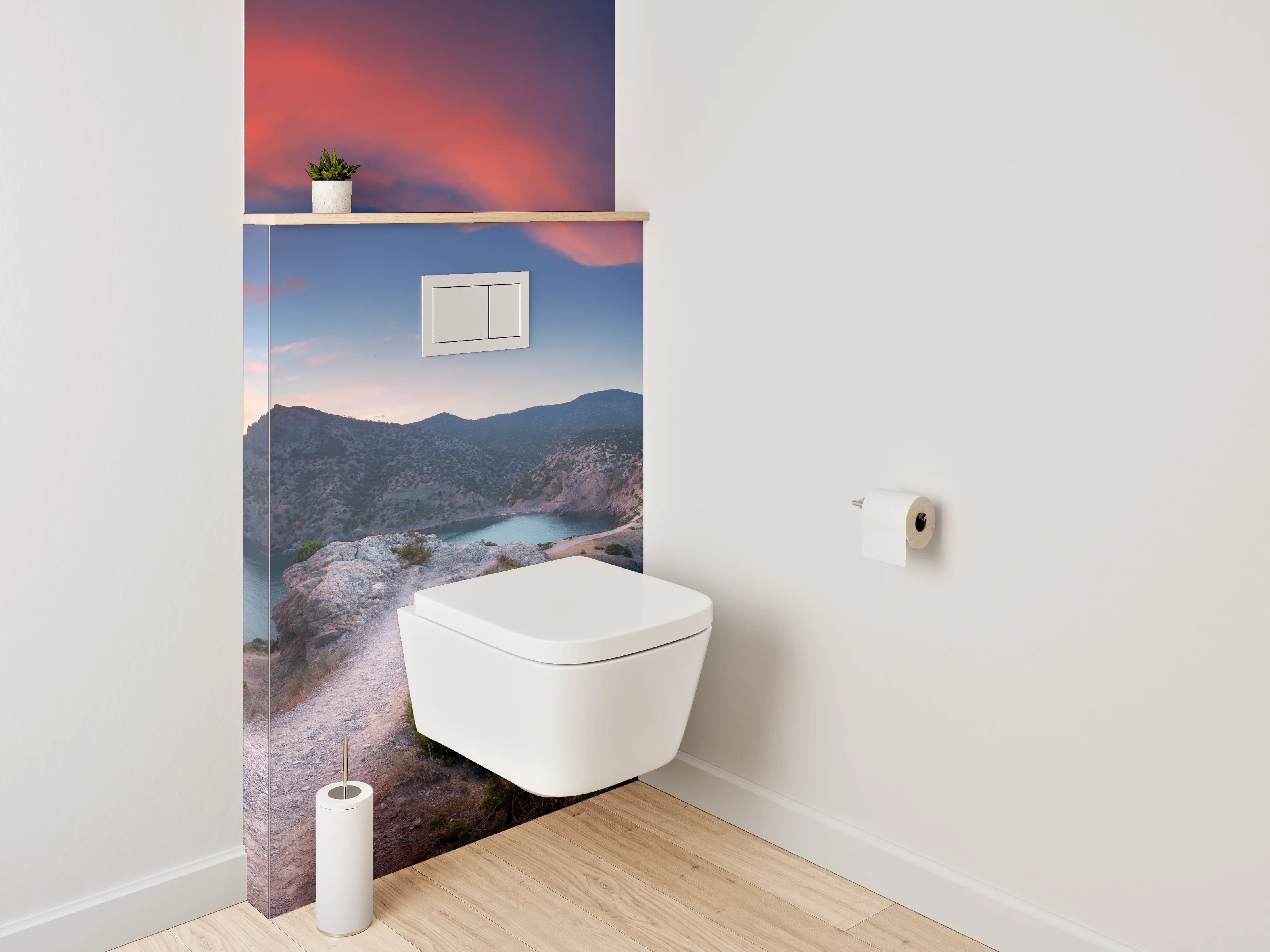 WC-Rückwand - Sonnenuntergang an der Küstenlandschaft