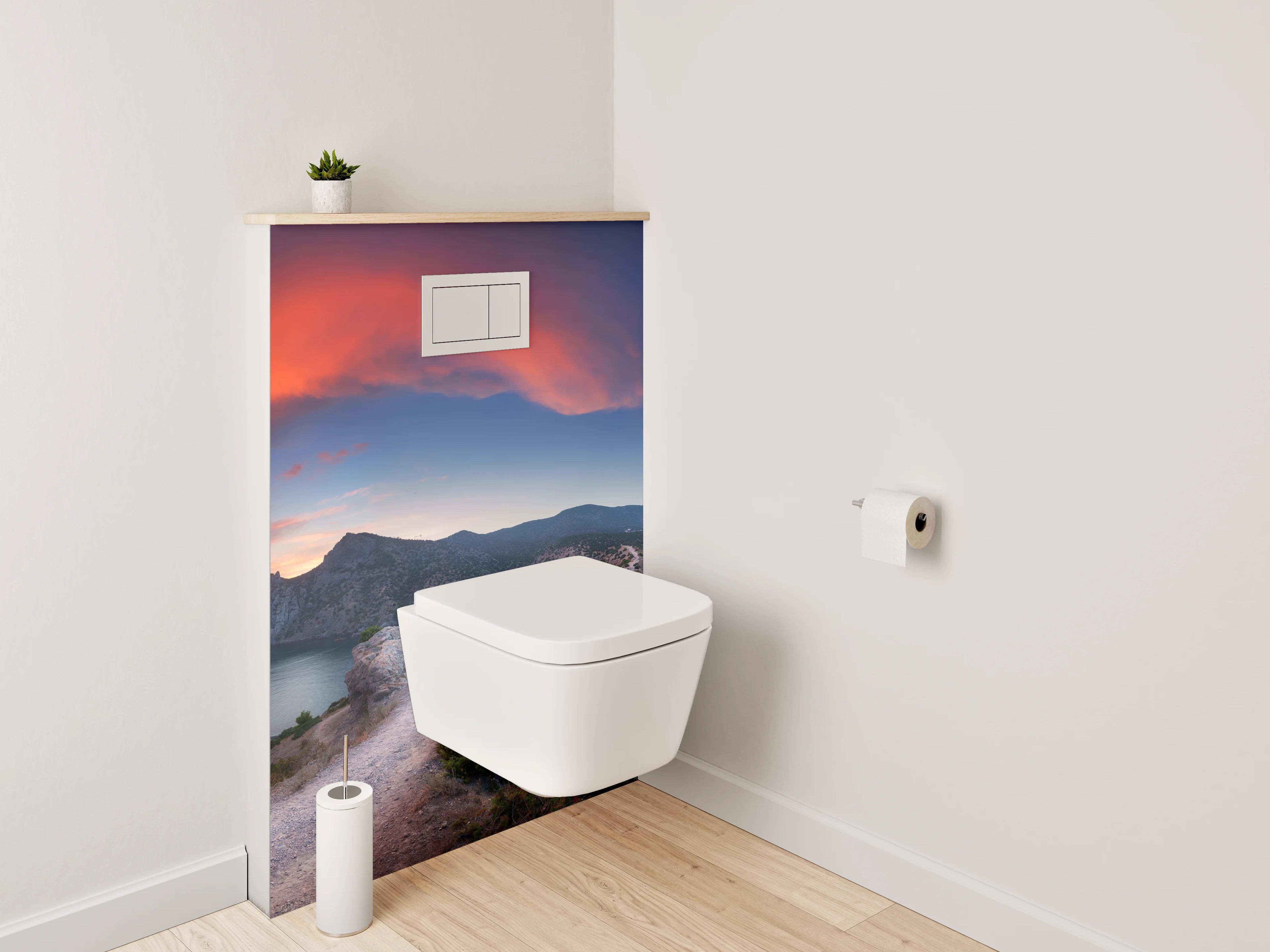 WC-Rückwand - Sonnenuntergang an der Küstenlandschaft