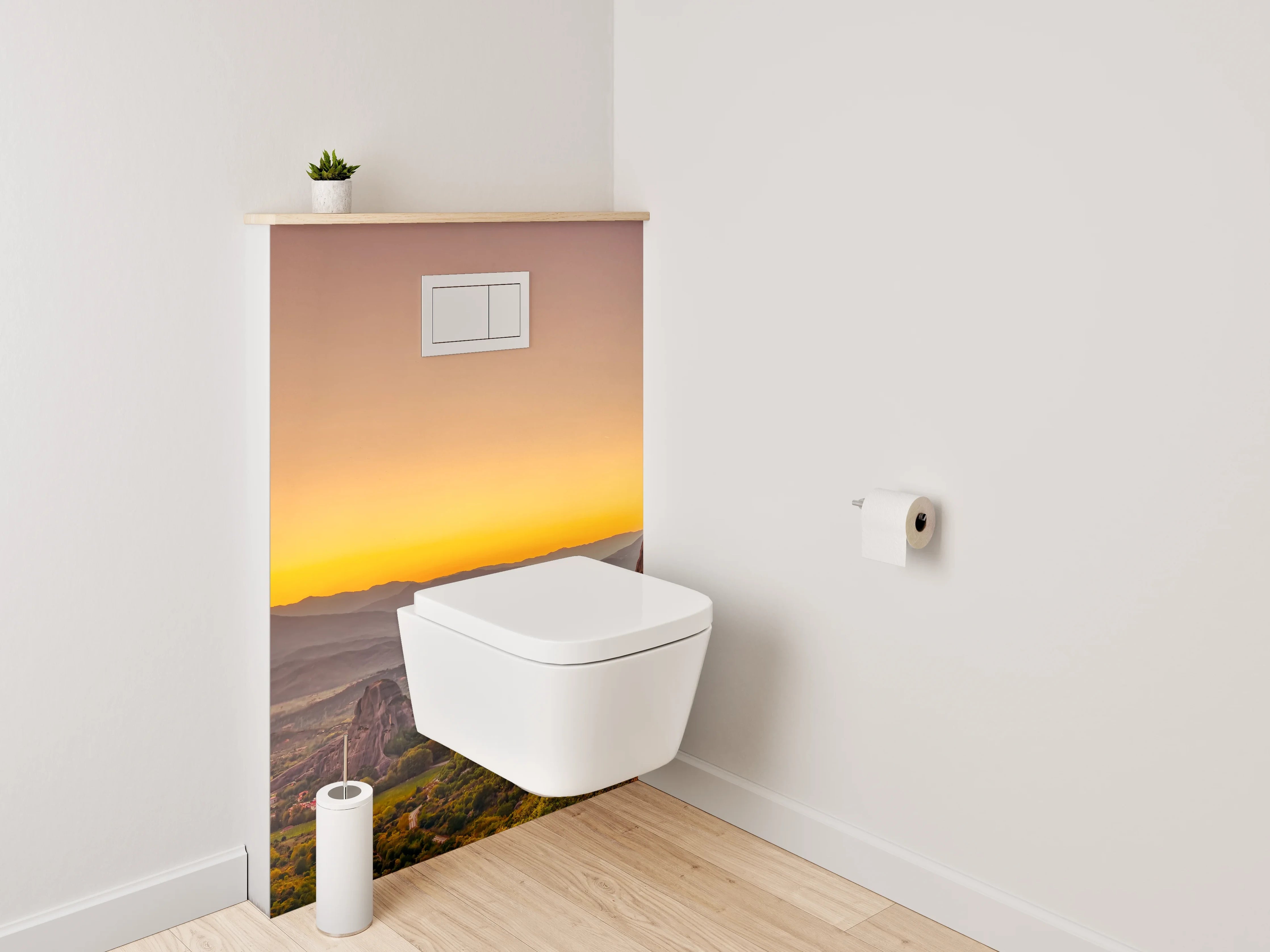 WC-Rückwand - Sonnenuntergang in Felslandschaft Panorama