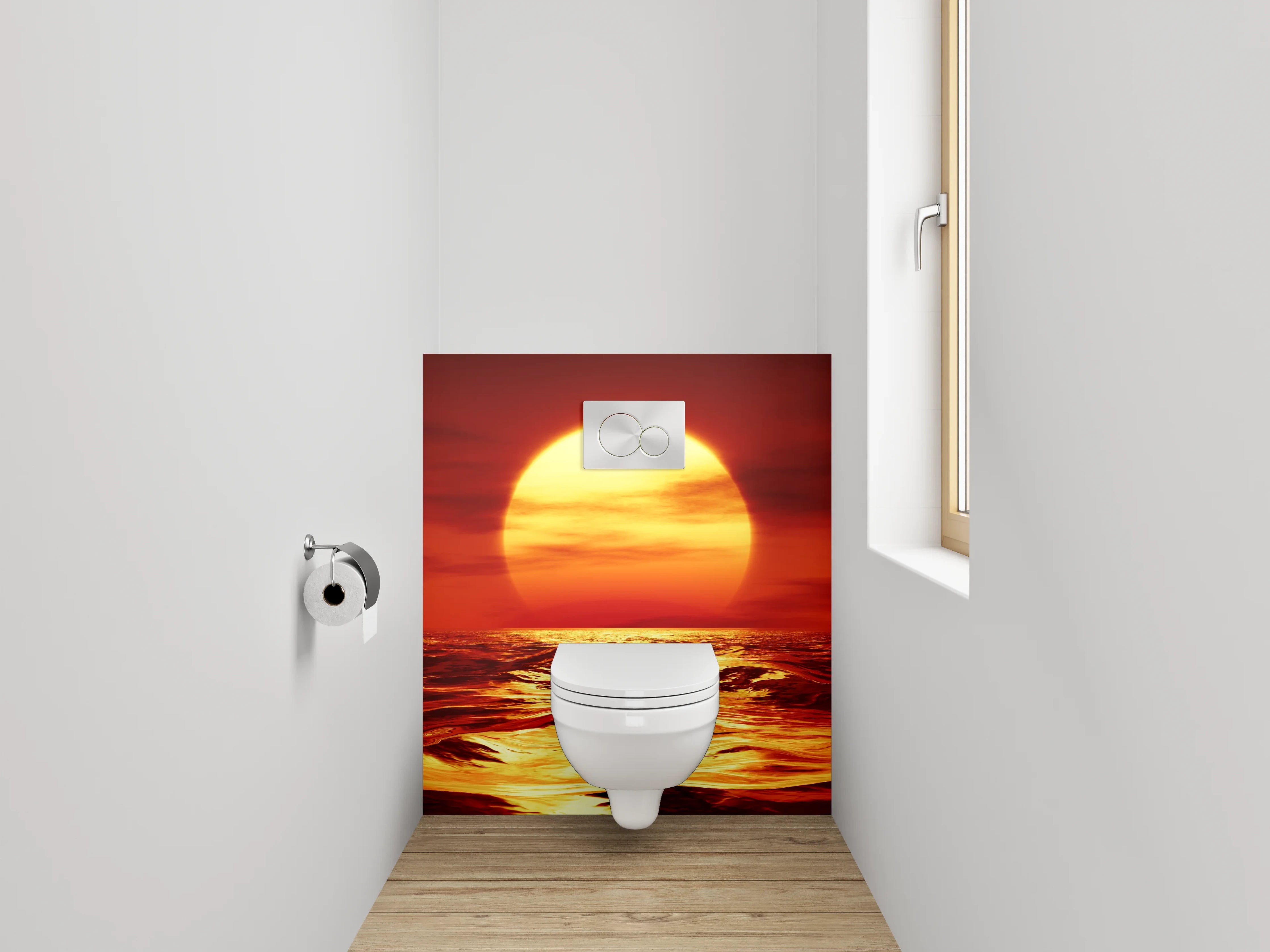 WC-Rückwand - Sonnenuntergang über dem Ozean