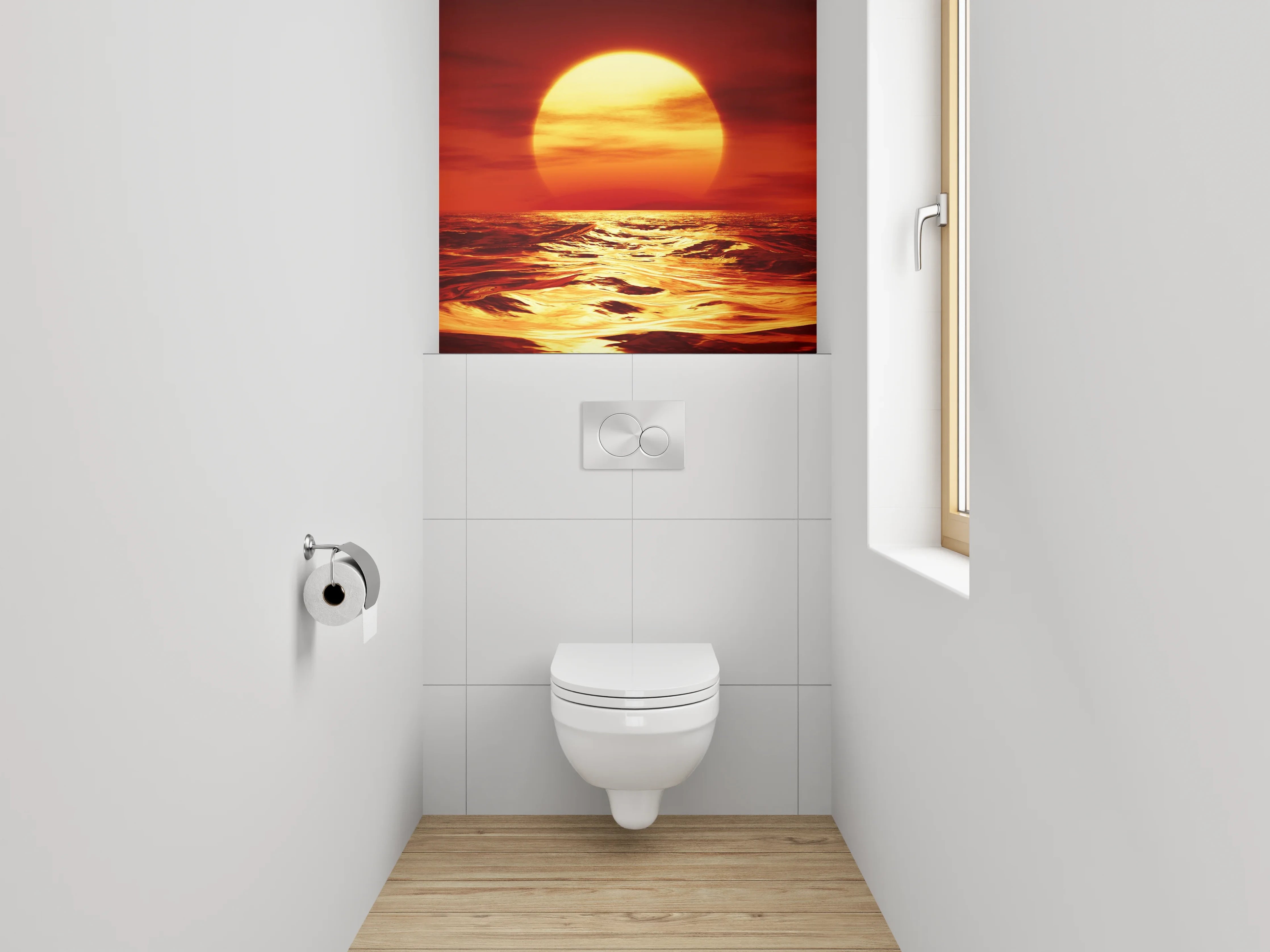 WC-Rückwand - Sonnenuntergang über dem Ozean
