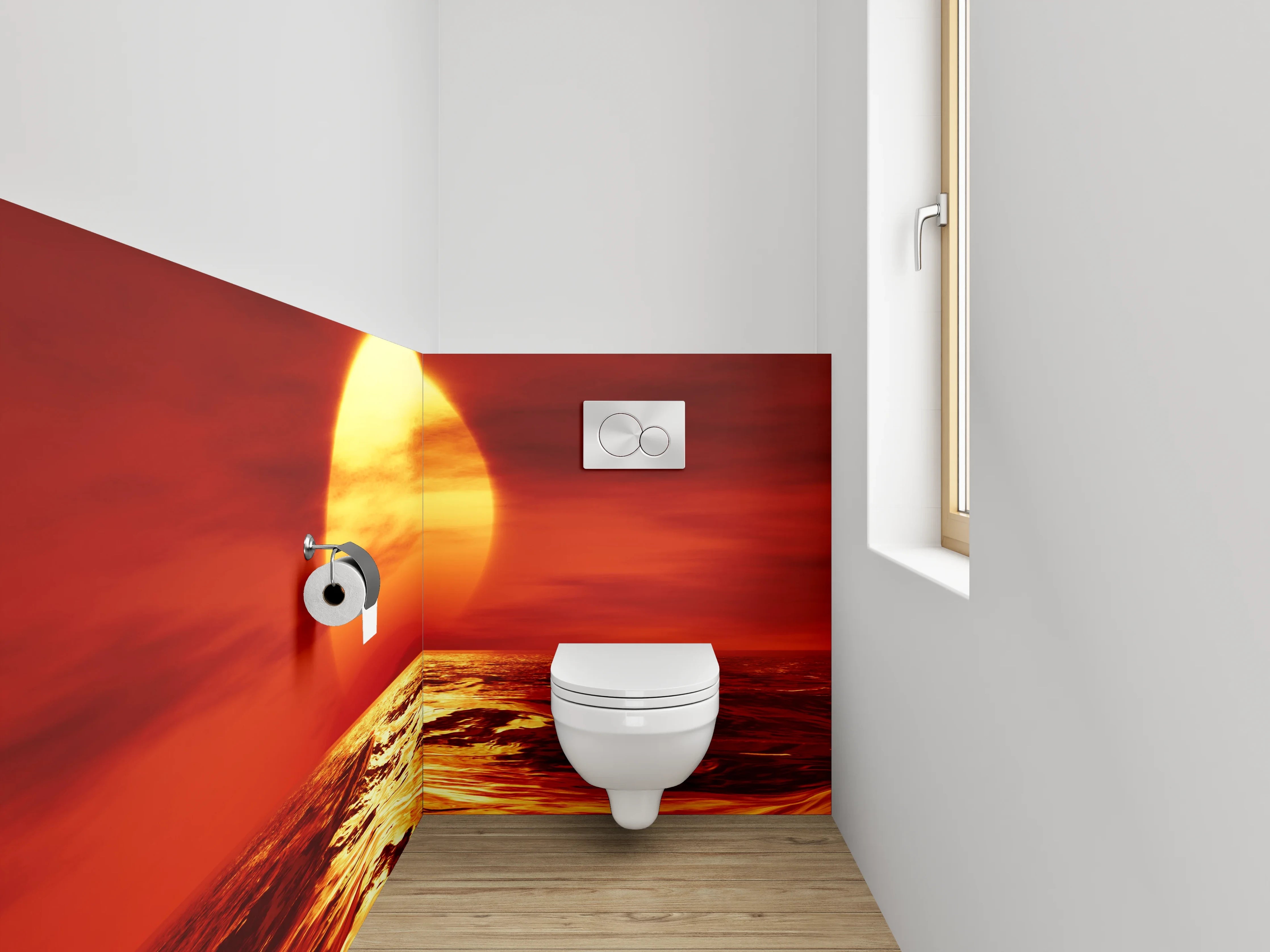 WC-Rückwand - Sonnenuntergang über dem Ozean