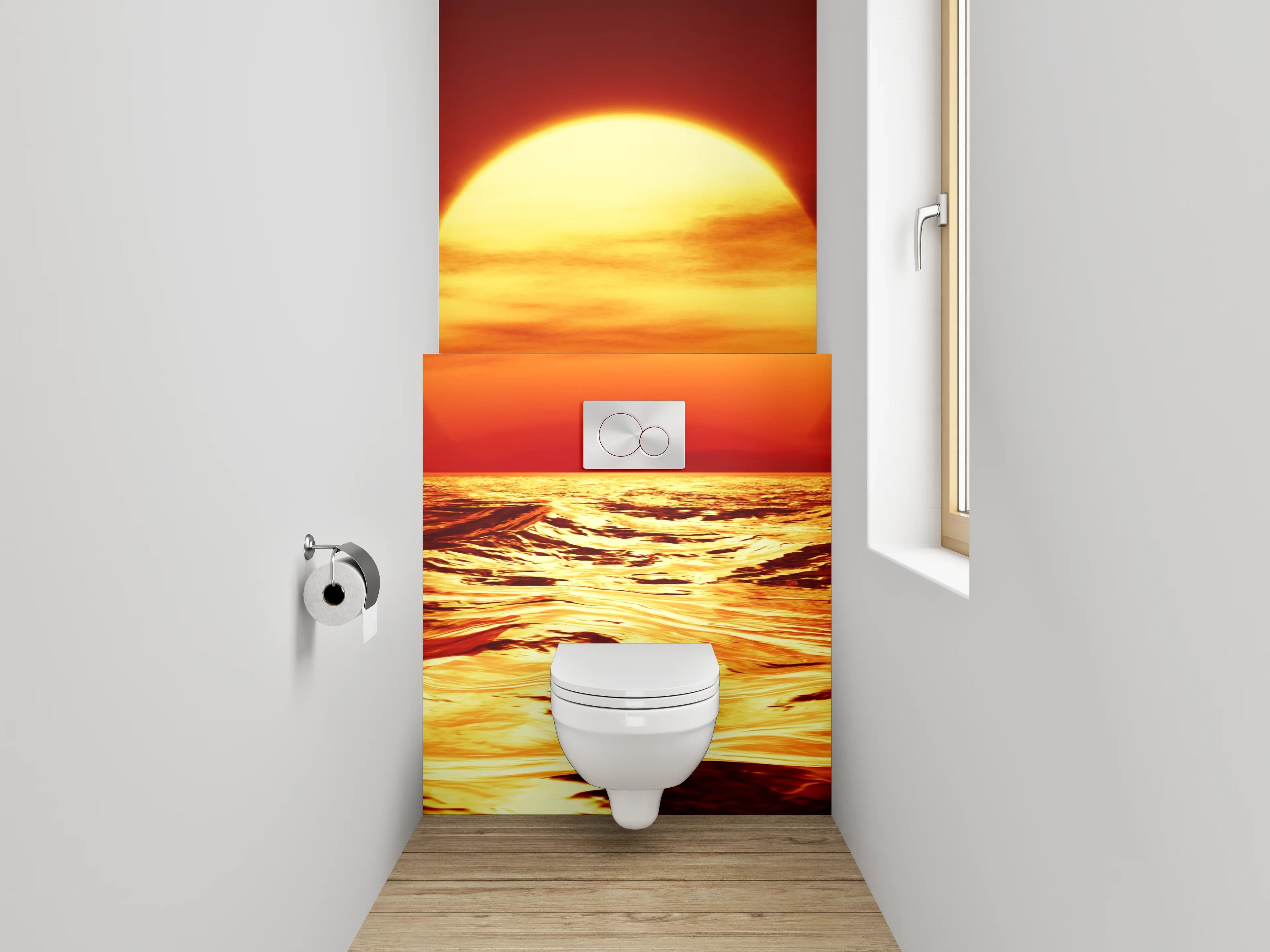 WC-Rückwand - Sonnenuntergang über dem Ozean