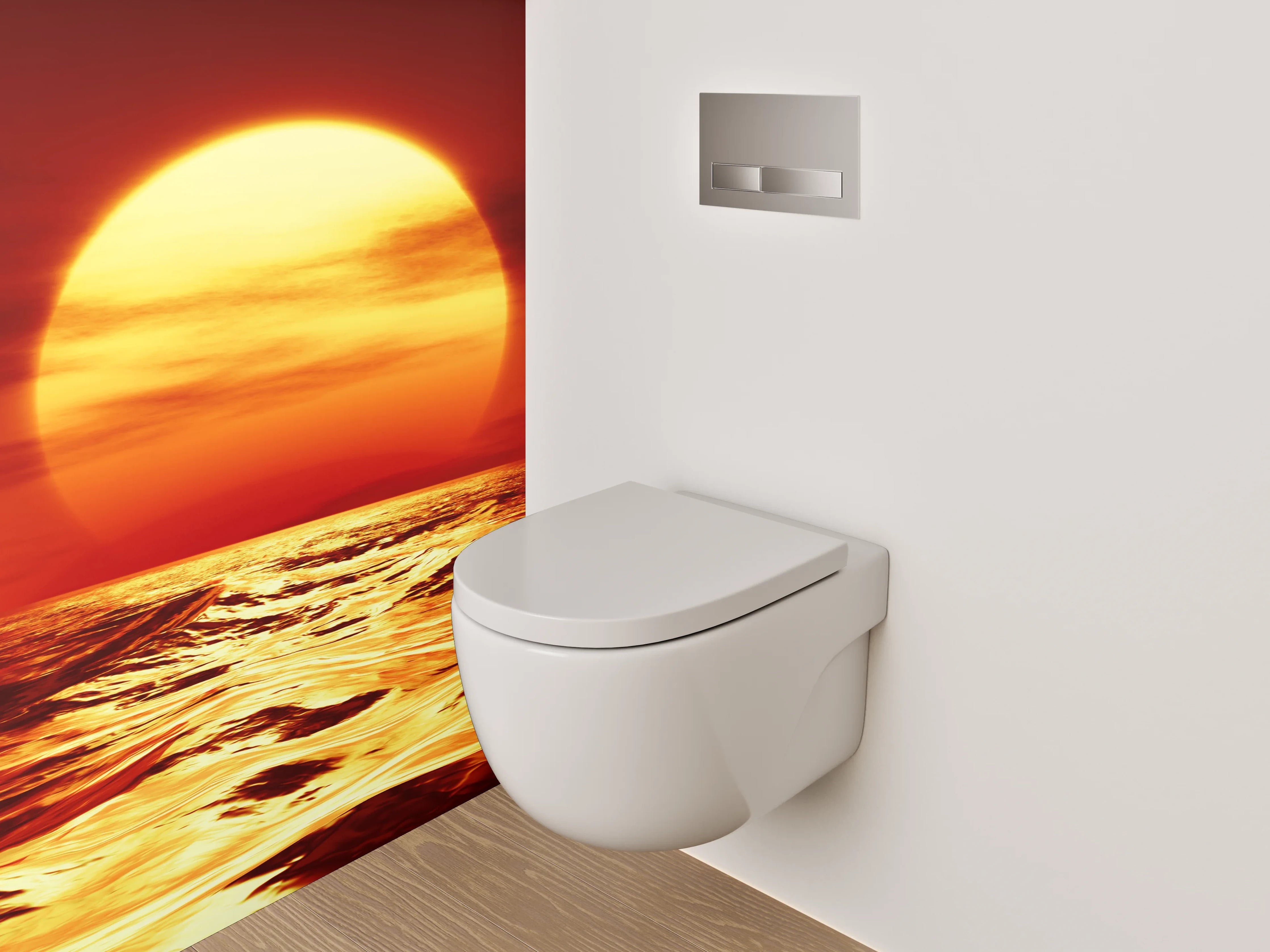 WC-Rückwand - Sonnenuntergang über dem Ozean