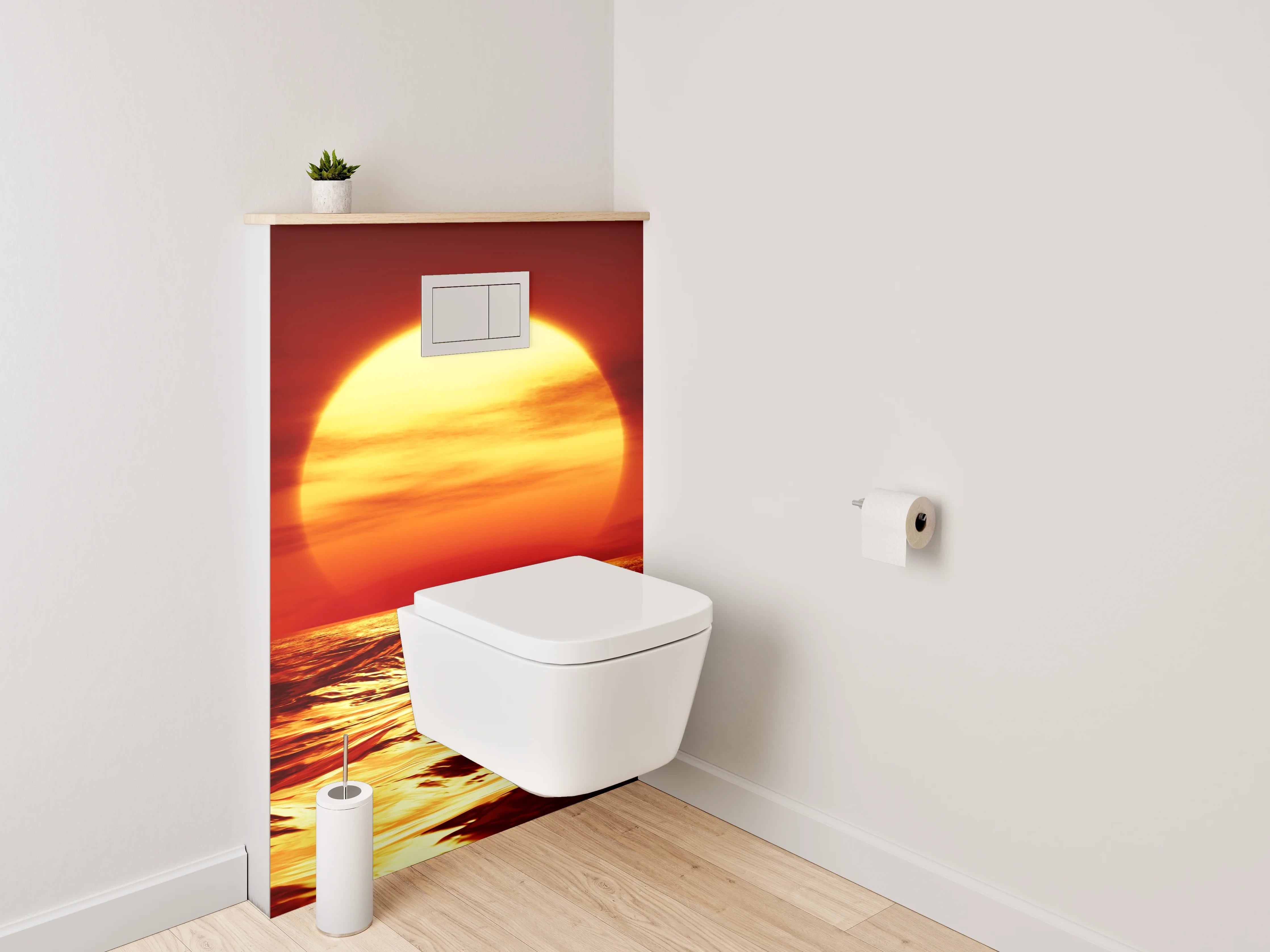 WC-Rückwand - Sonnenuntergang über dem Ozean