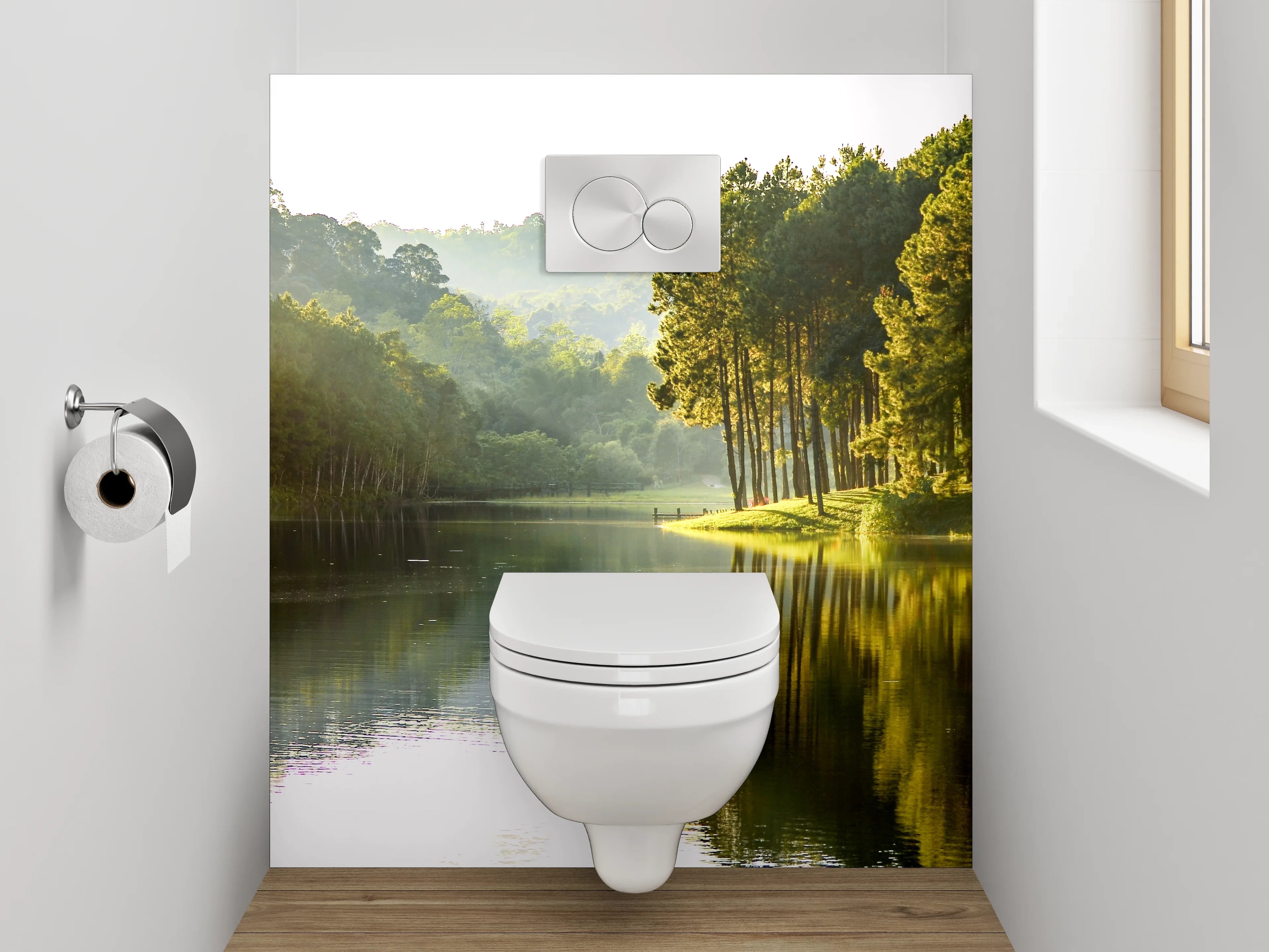 WC-Rückwand - Sonnige Waldoase am See