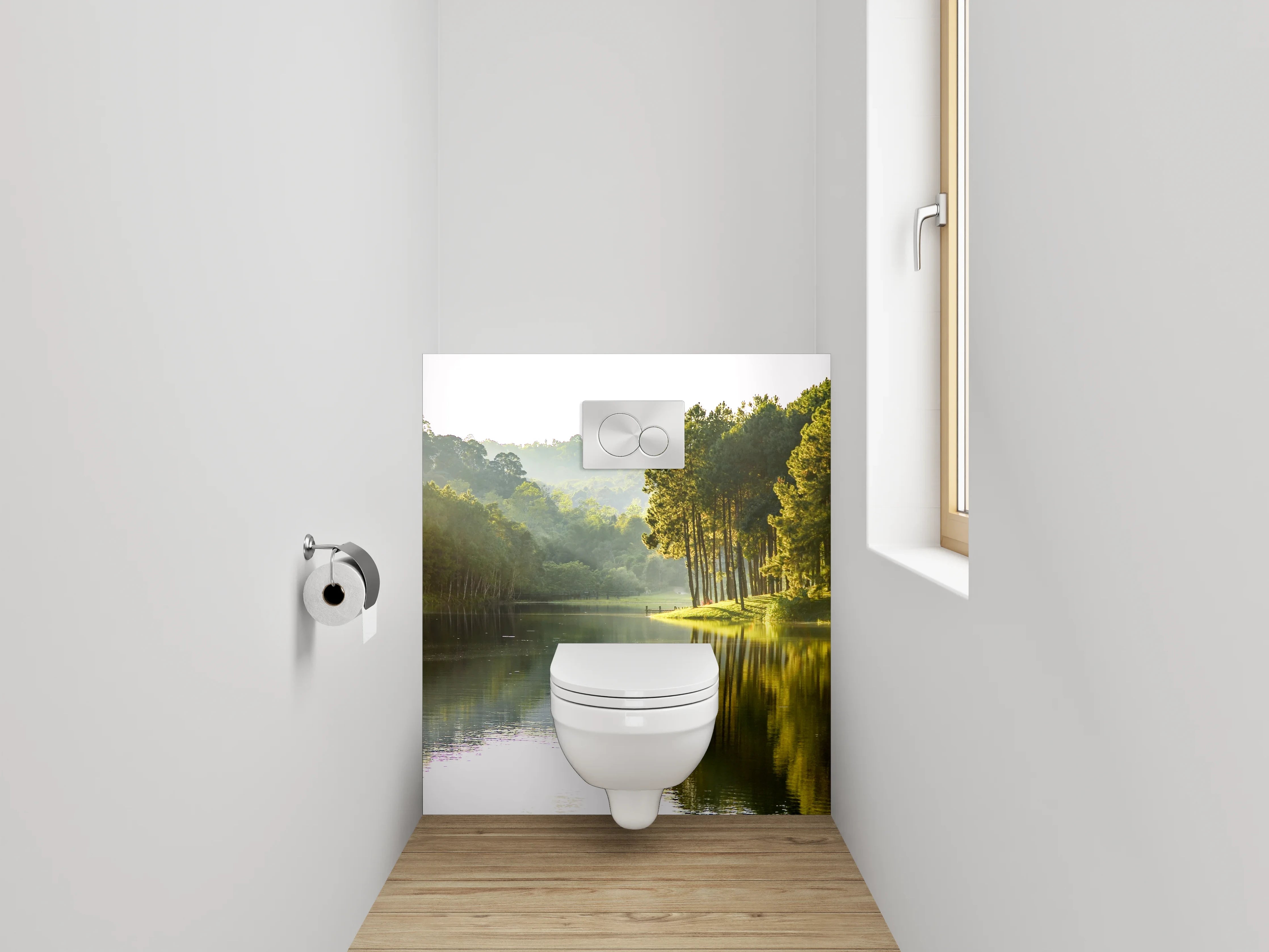 WC-Rückwand - Sonnige Waldoase am See