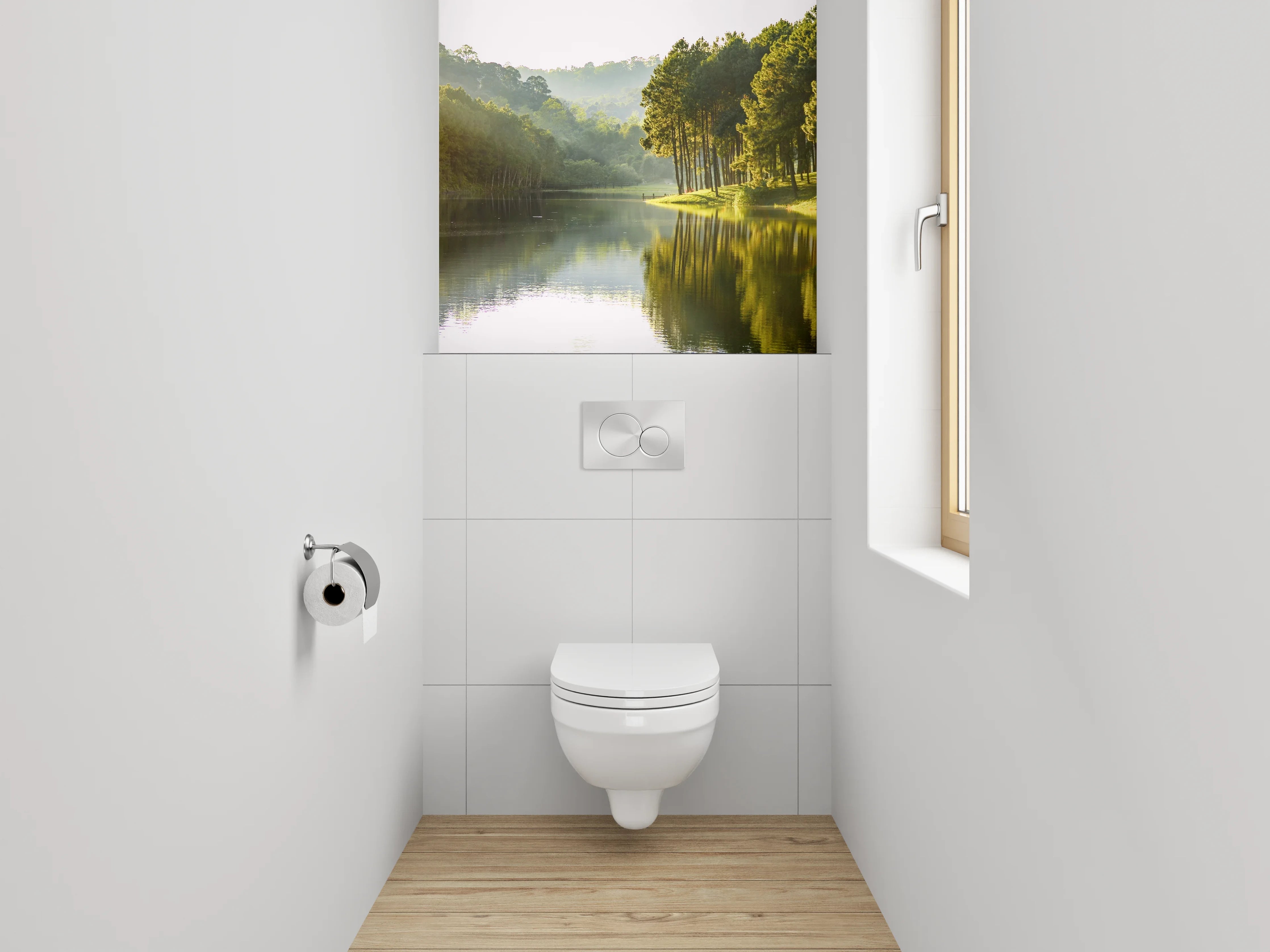 WC-Rückwand - Sonnige Waldoase am See