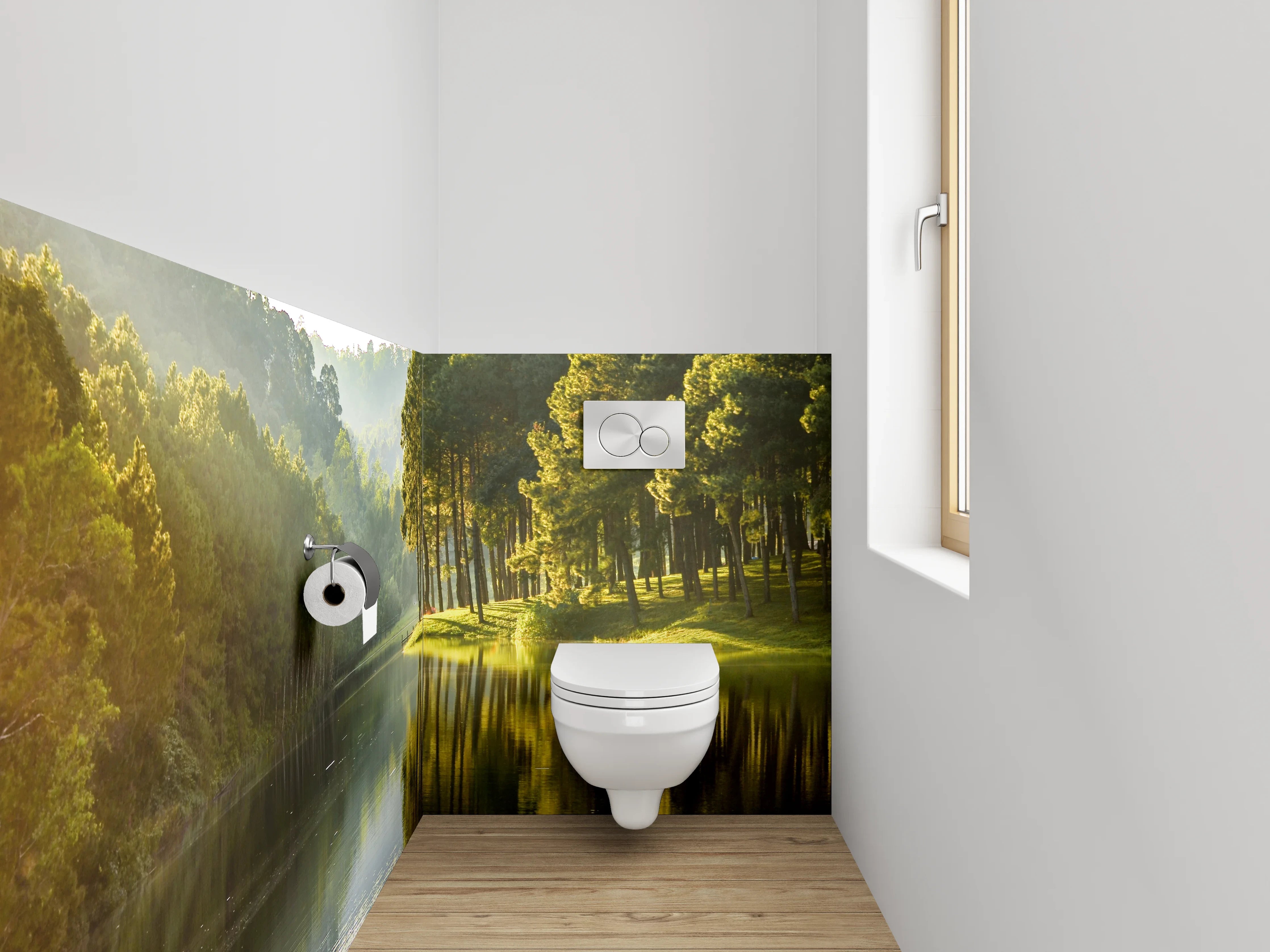 WC-Rückwand - Sonnige Waldoase am See