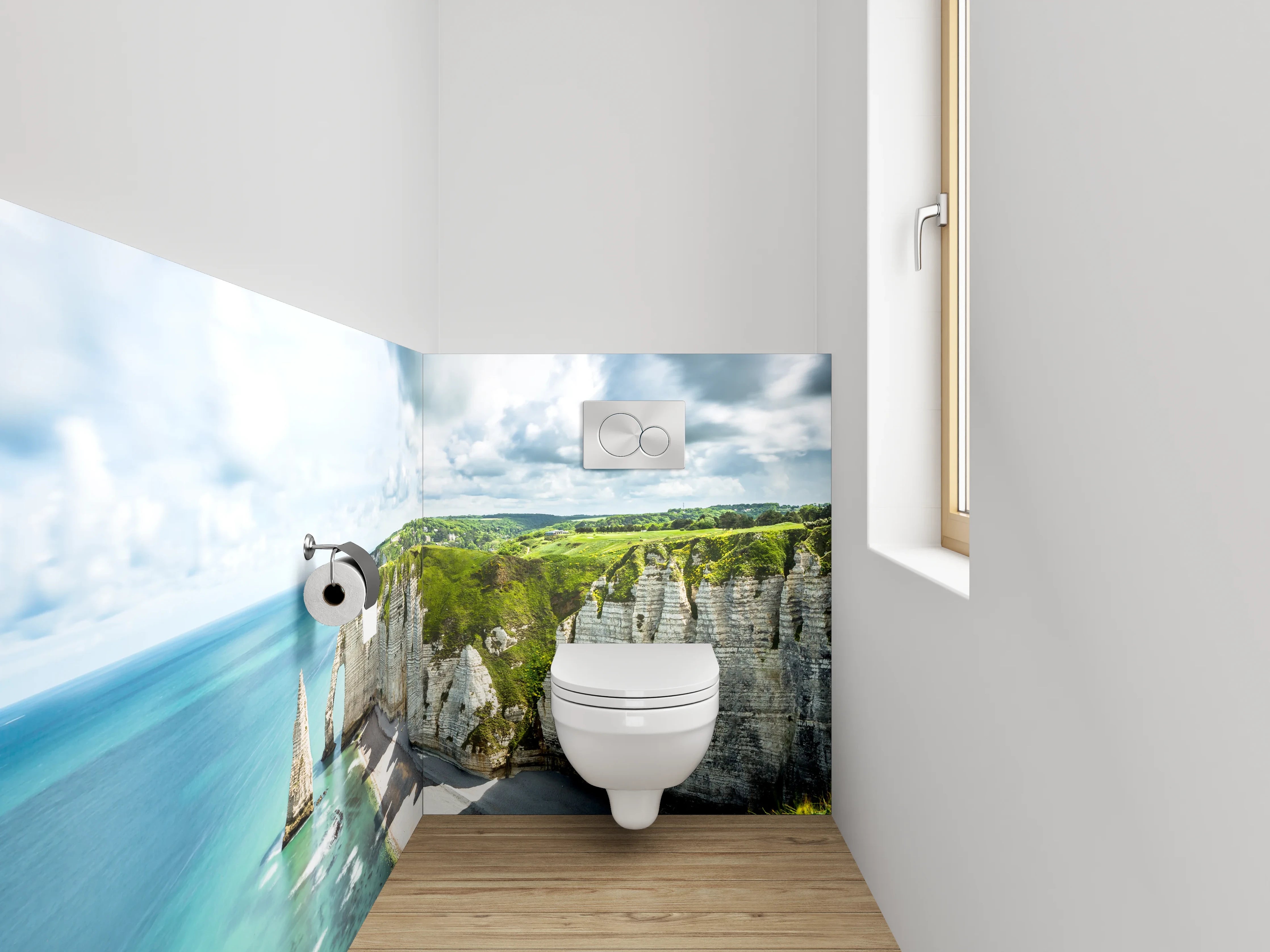 WC-Rückwand - Spektakuläre Kreidefelsen an der Küste