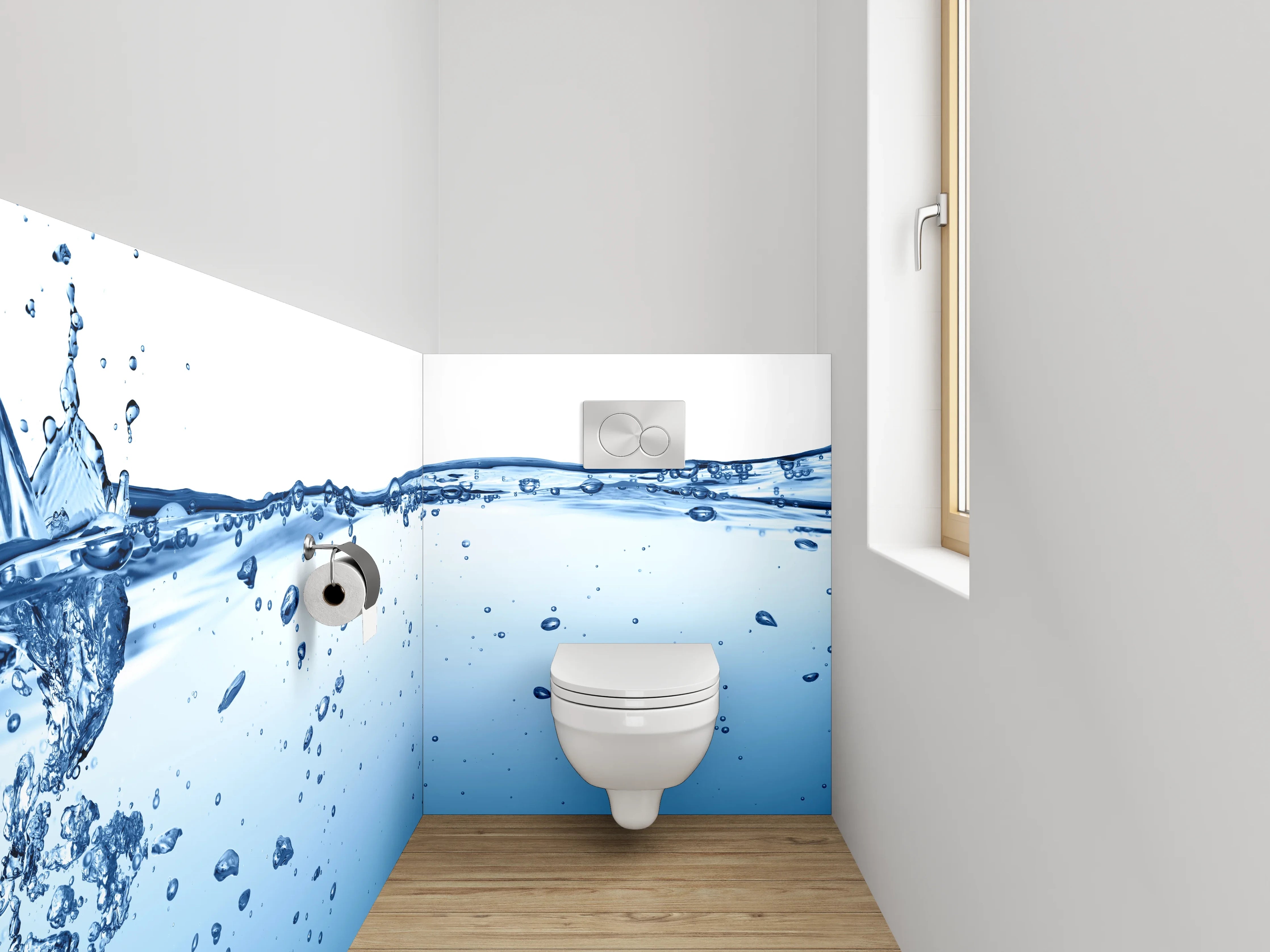 WC-Rückwand - Spritzendes Wasser – Frisches Design
