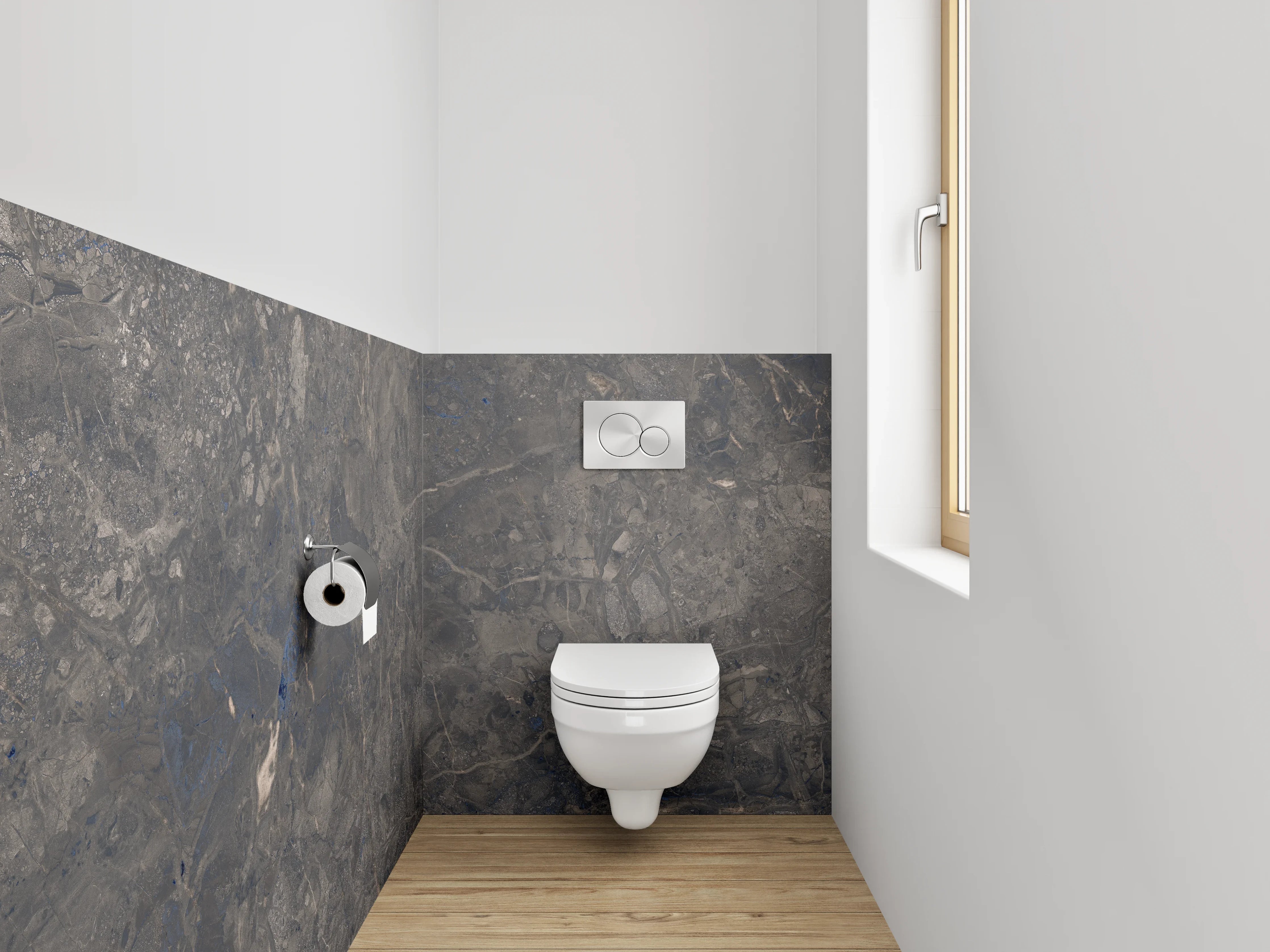 WC-Rückwand - Steinmuster Grau Braun Fliesenoptik