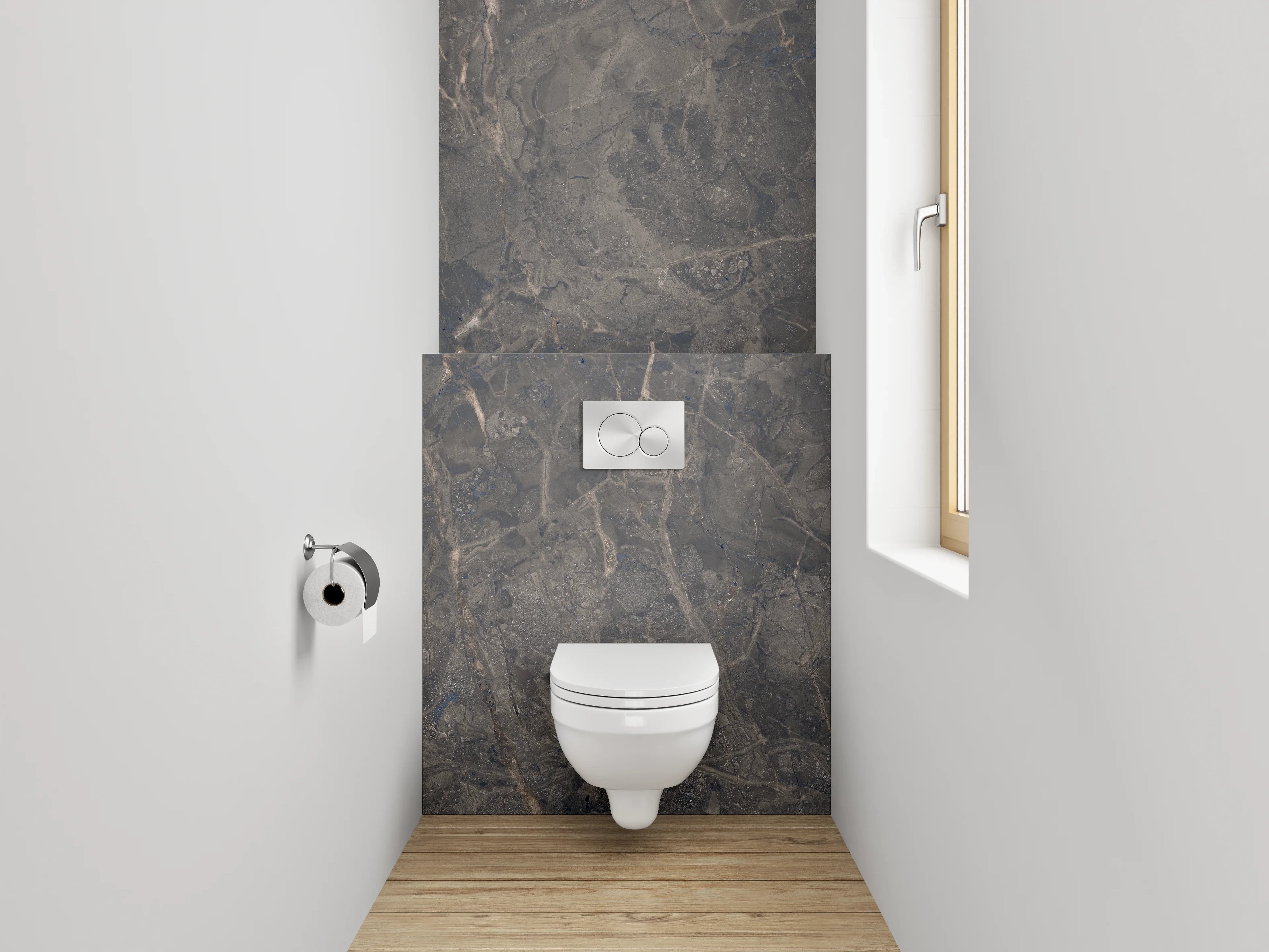 WC-Rückwand - Steinmuster Grau Braun Fliesenoptik