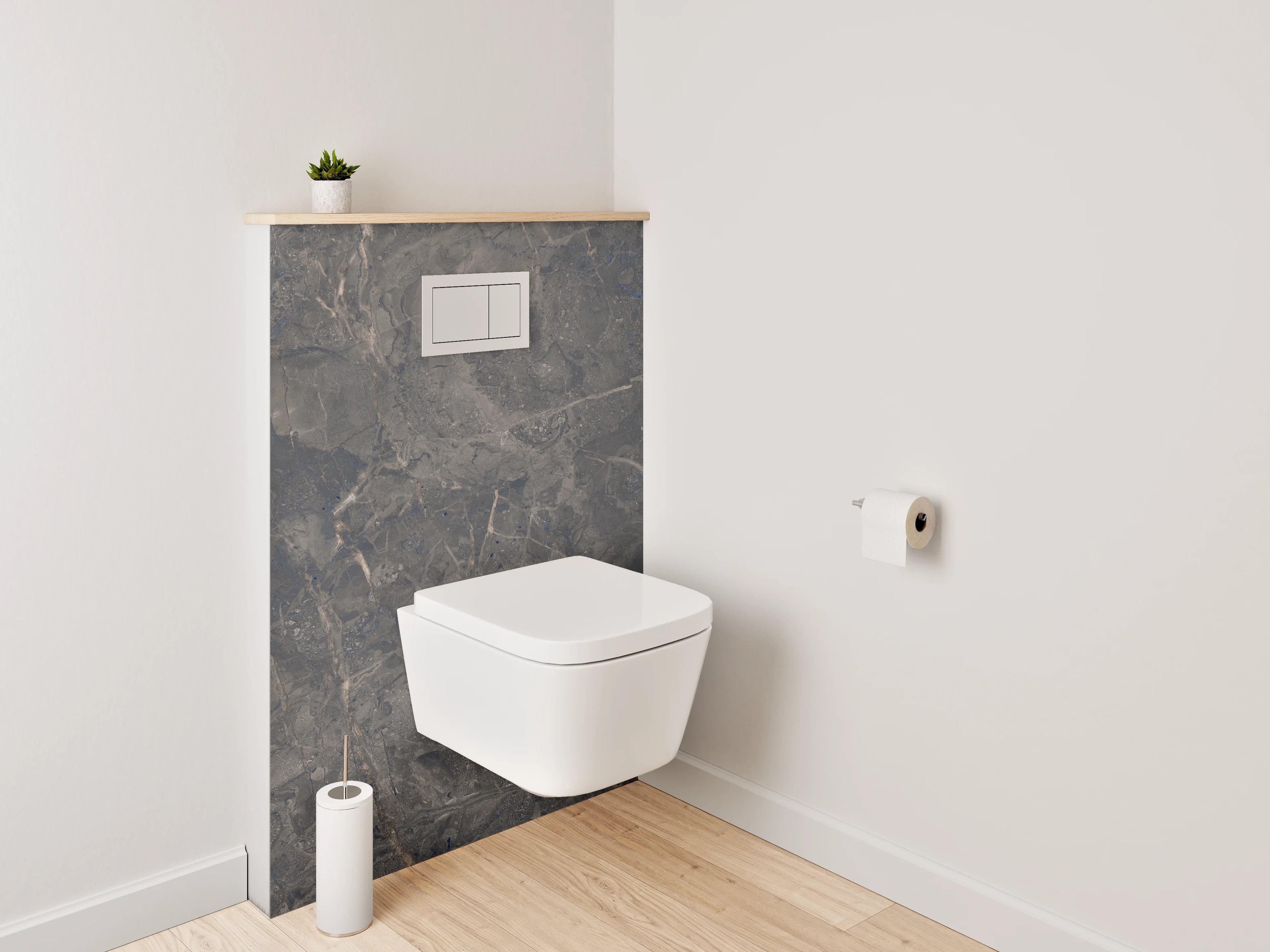 WC-Rückwand - Steinmuster Grau Braun Fliesenoptik