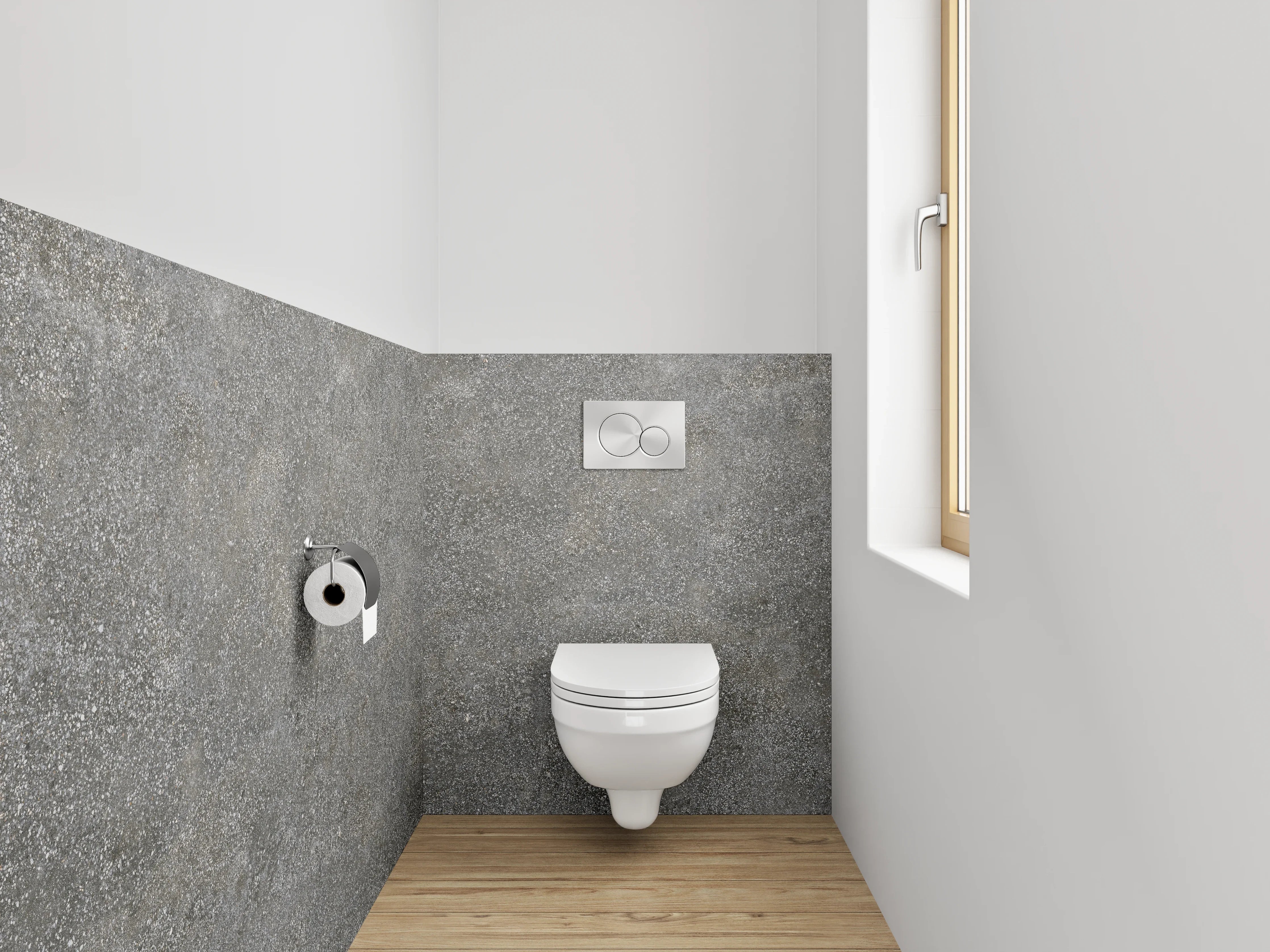 WC-Rückwand - Steinoptik Grau Schieferfliese