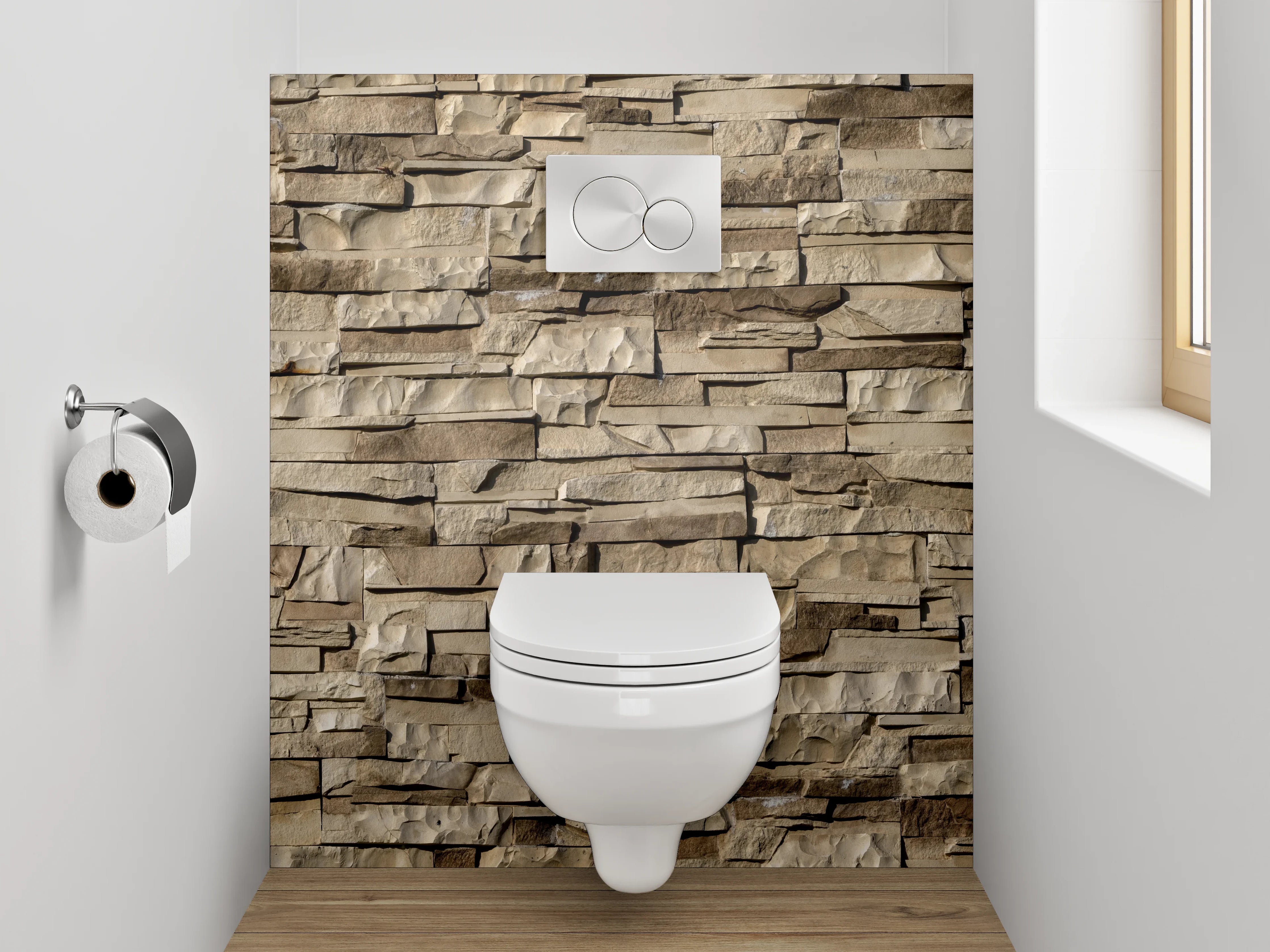 WC-Rückwand - Steinoptik Wandverkleidung Badezimmer