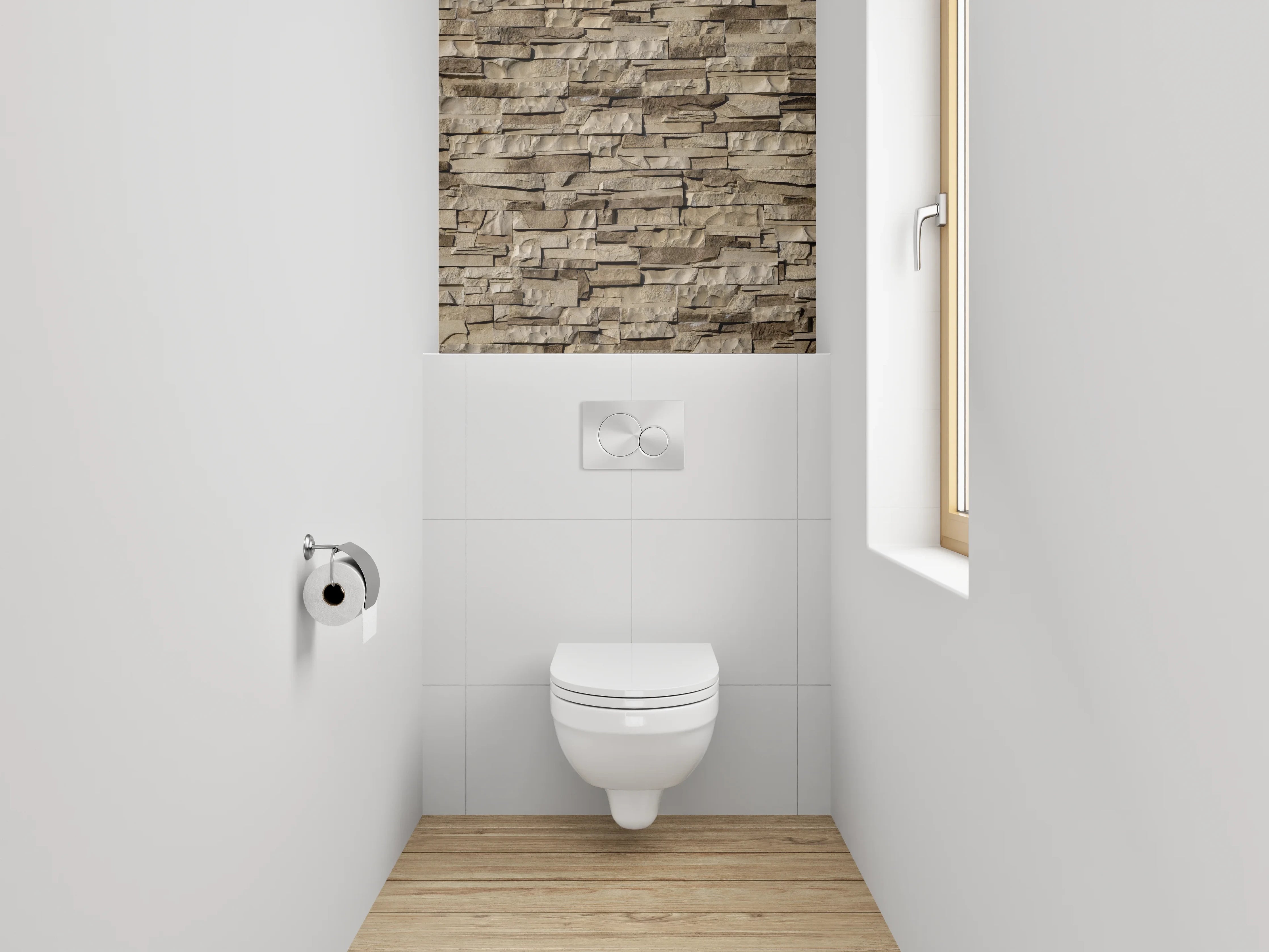 WC-Rückwand - Steinoptik Wandverkleidung Badezimmer