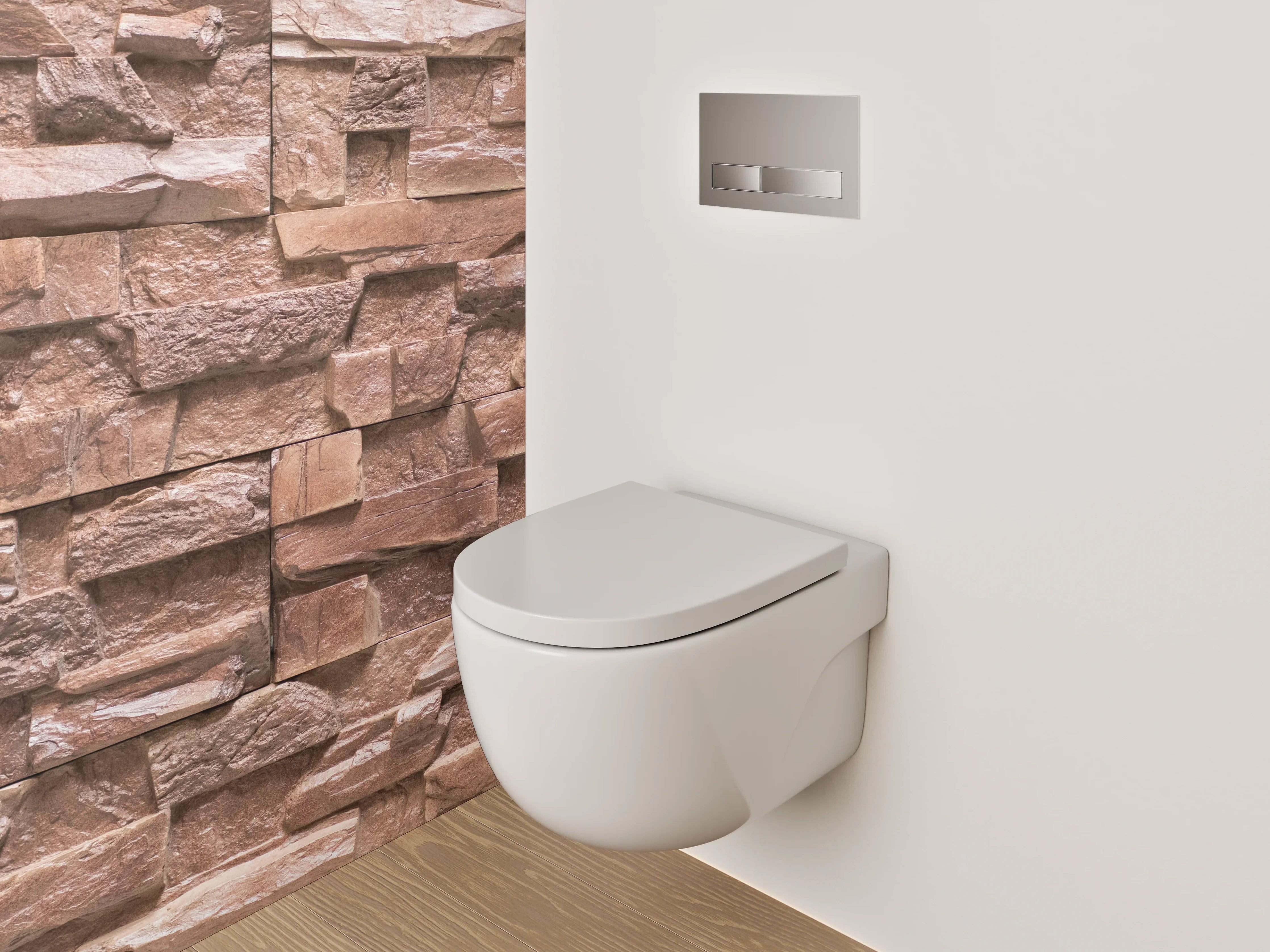 WC-Rückwand - Steinwand Optik Braun Rustikal