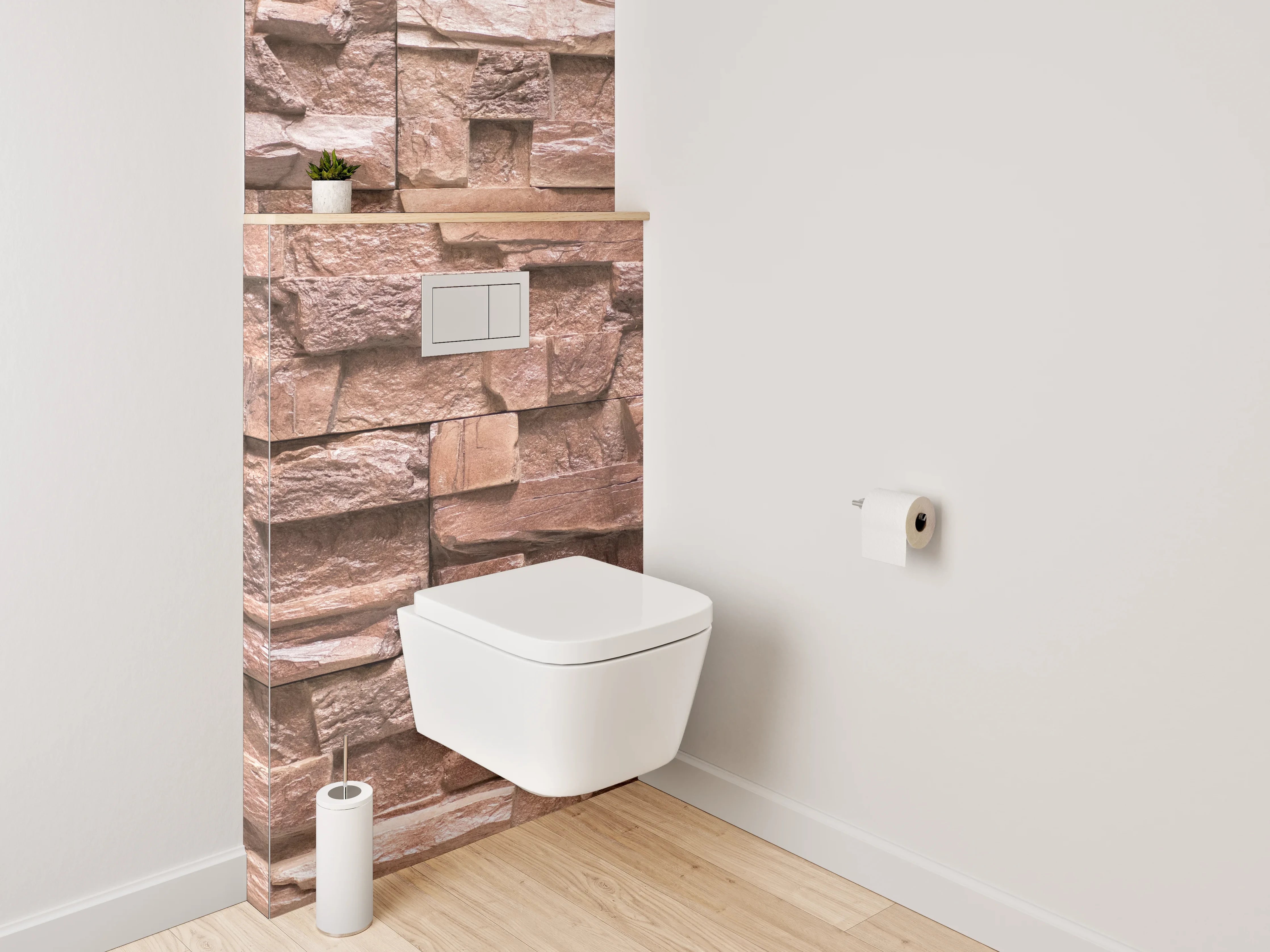 WC-Rückwand - Steinwand Optik Braun Rustikal