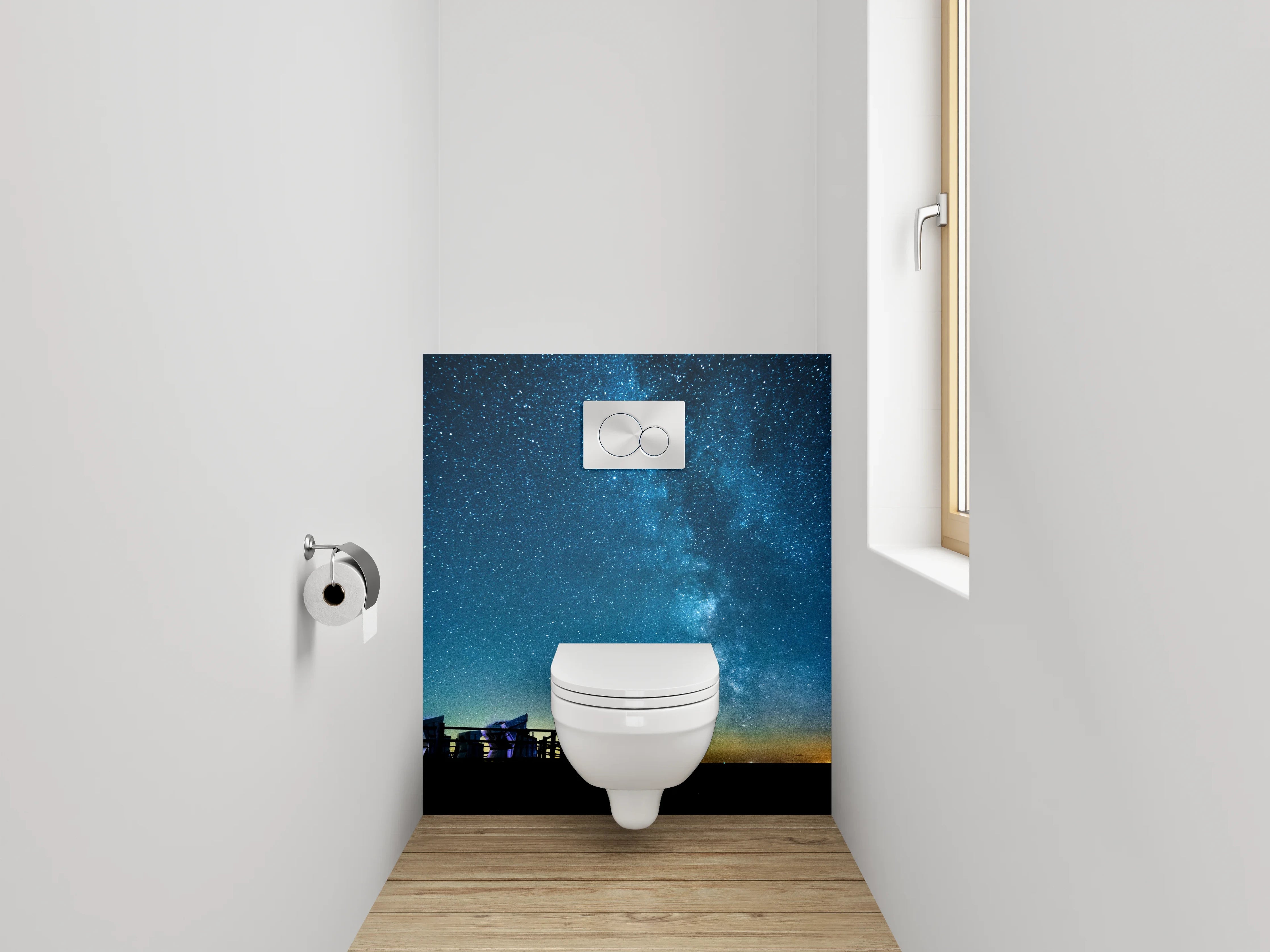 WC-Rückwand - Sternenhimmel am Meer Panorama