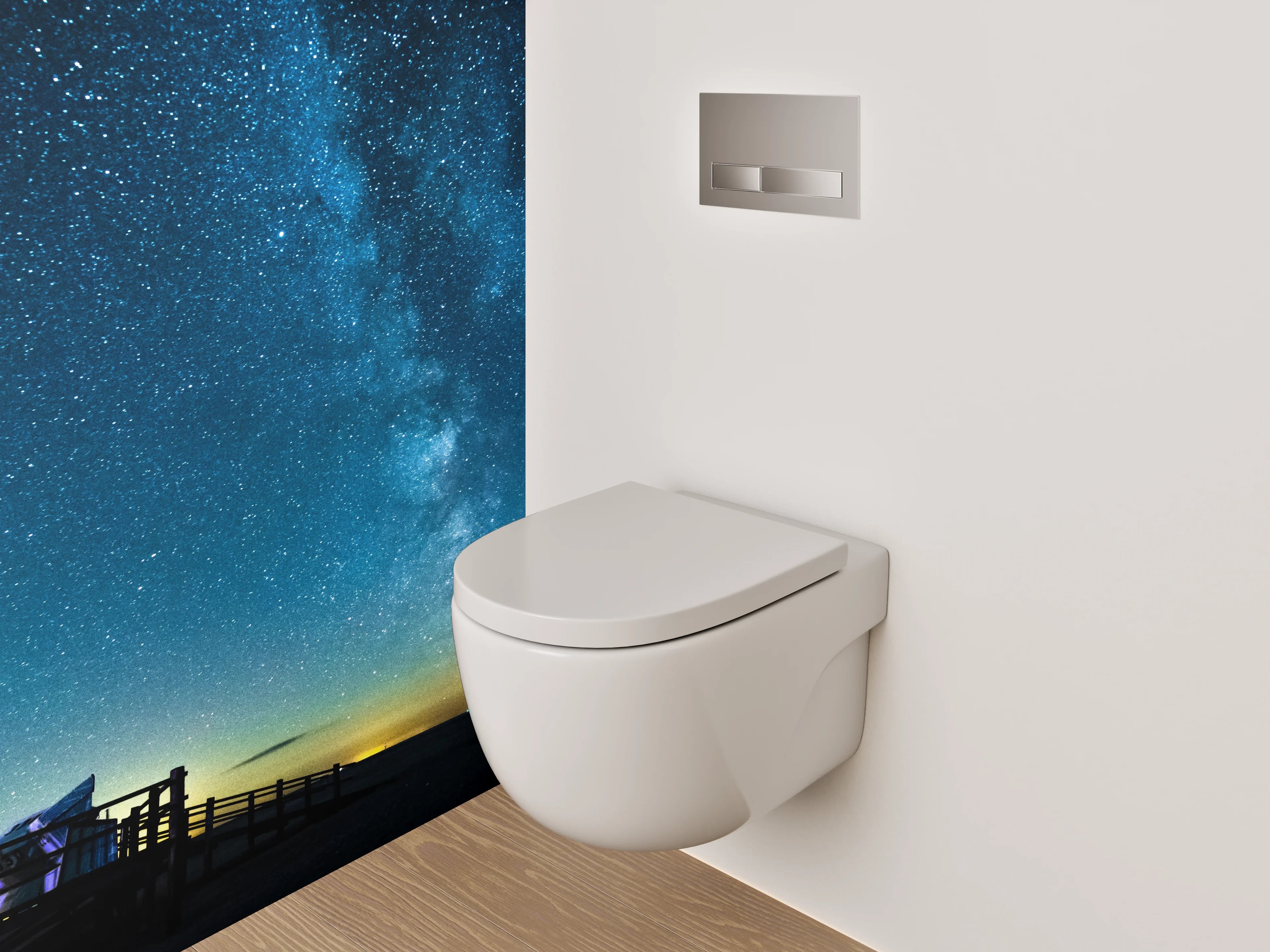 WC-Rückwand - Sternenhimmel am Meer Panorama