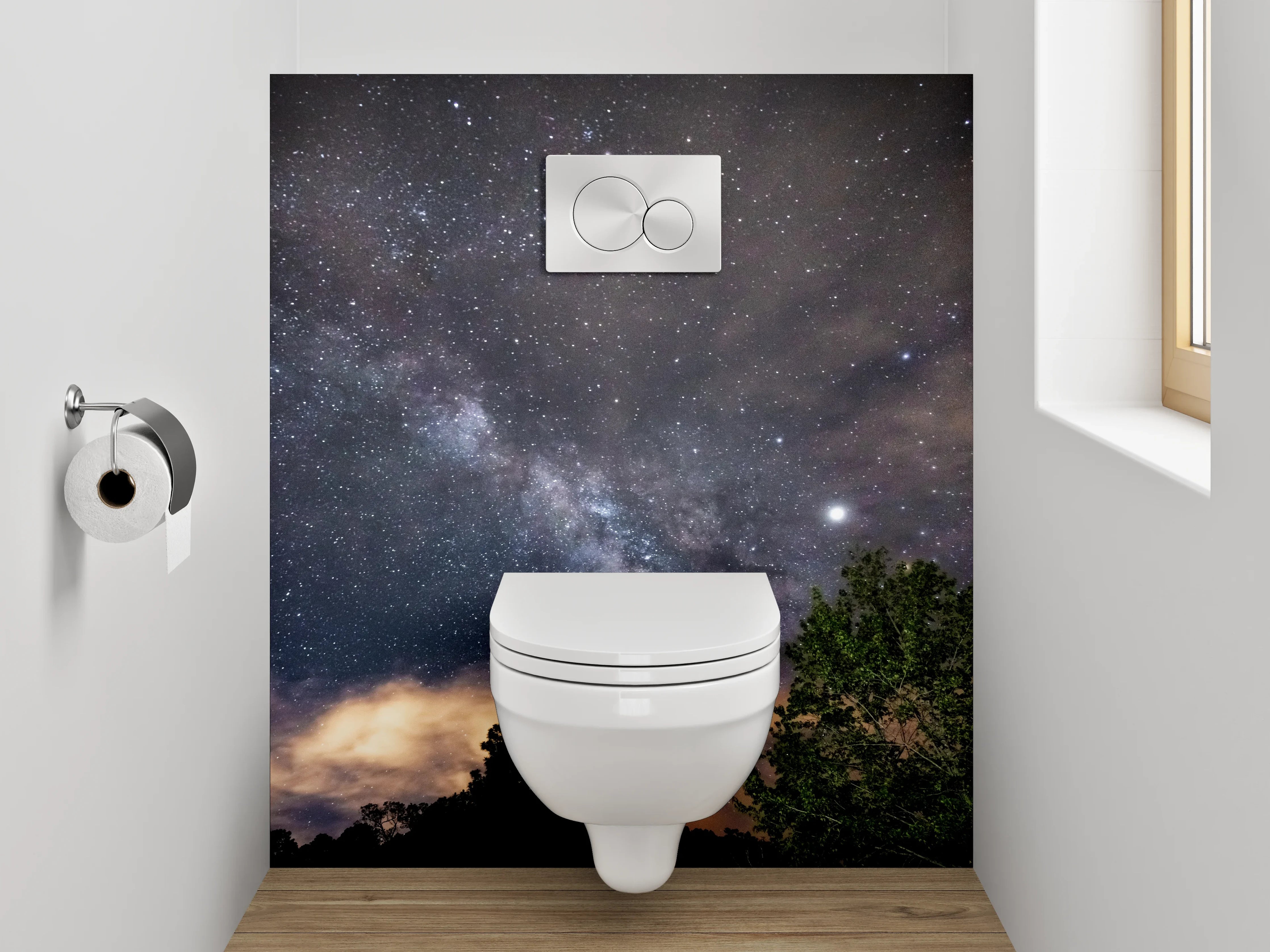 WC-Rückwand - Sternenhimmel über der Natur