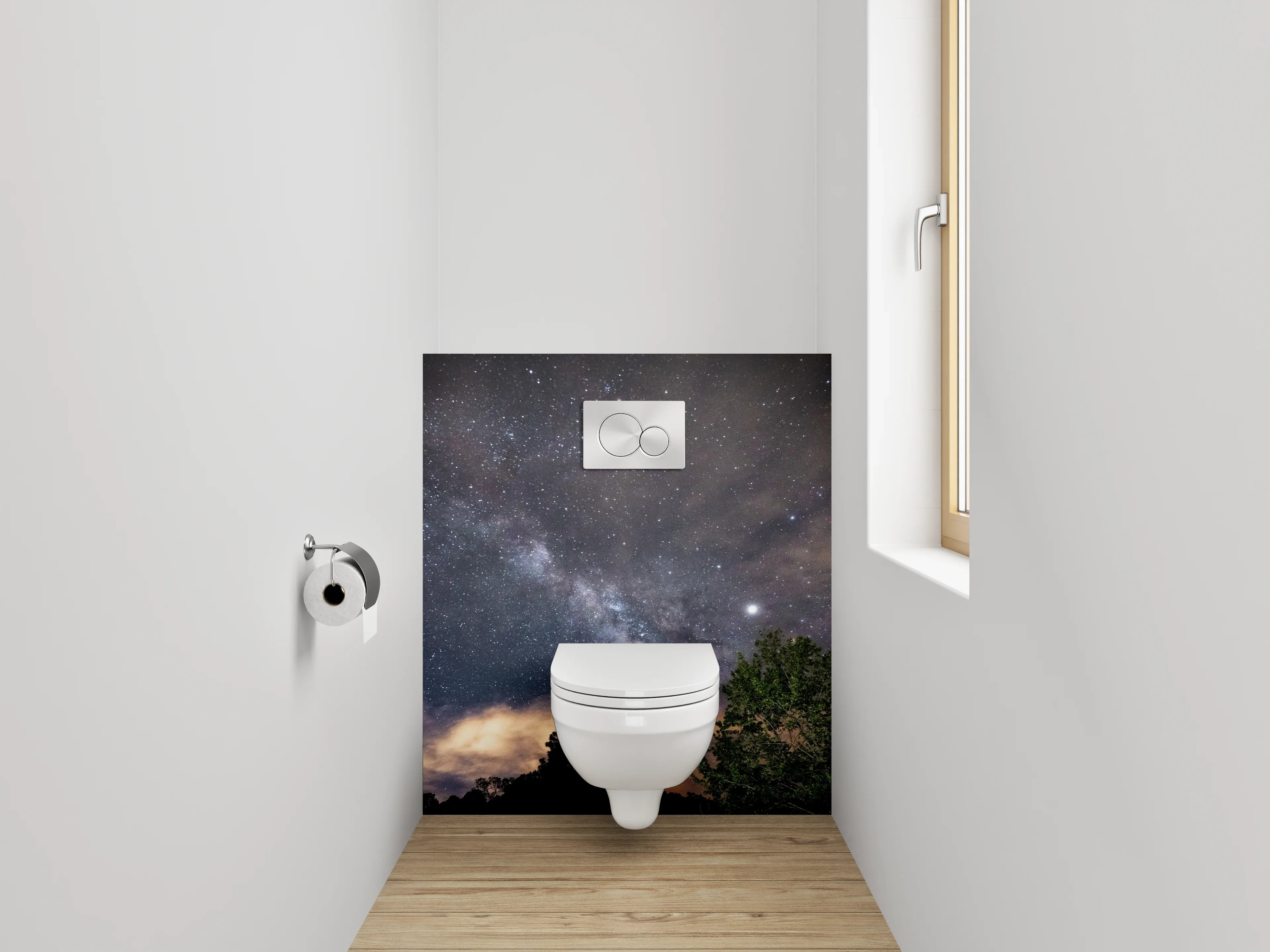 WC-Rückwand - Sternenhimmel über der Natur