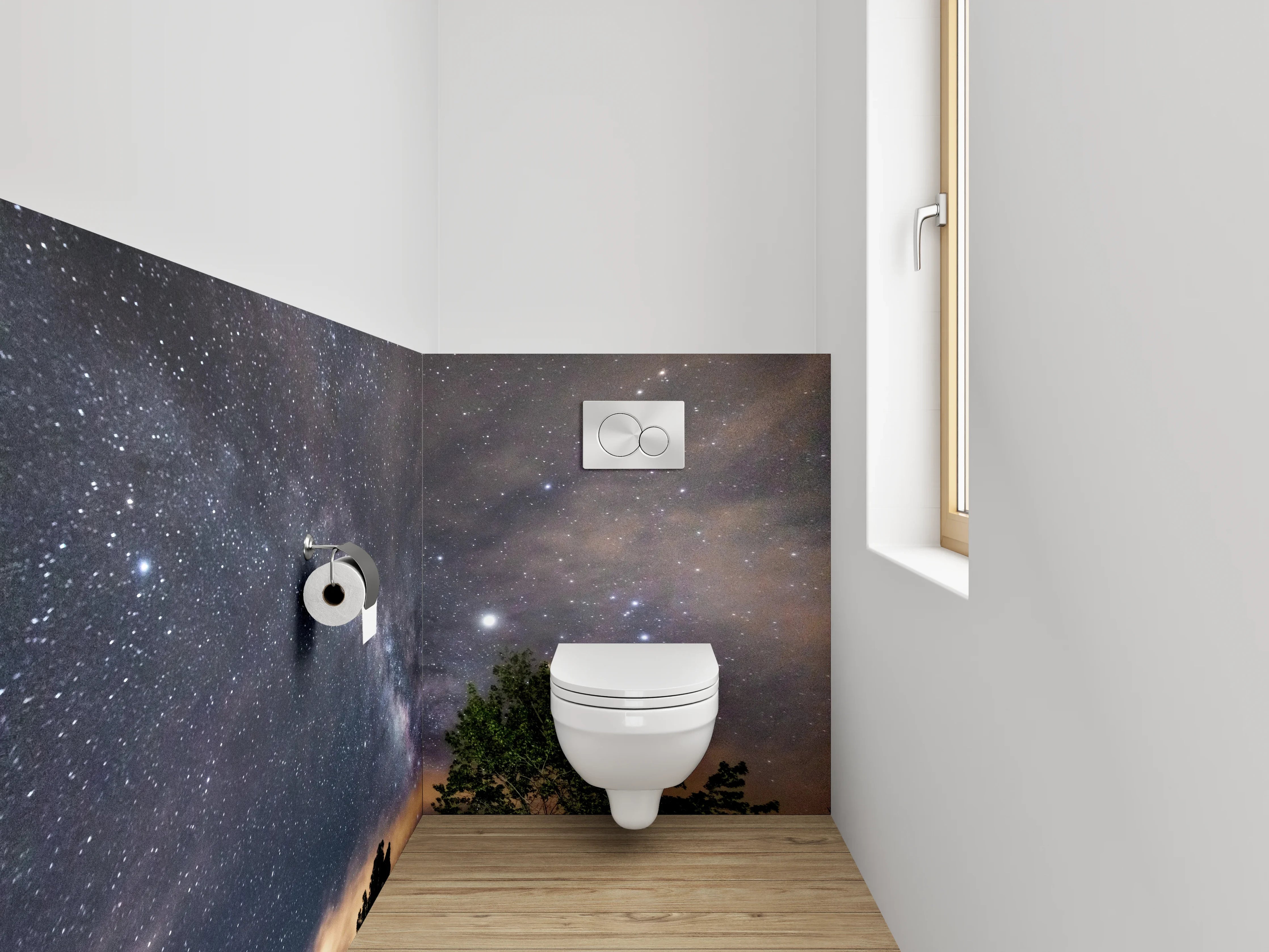 WC-Rückwand - Sternenhimmel über der Natur