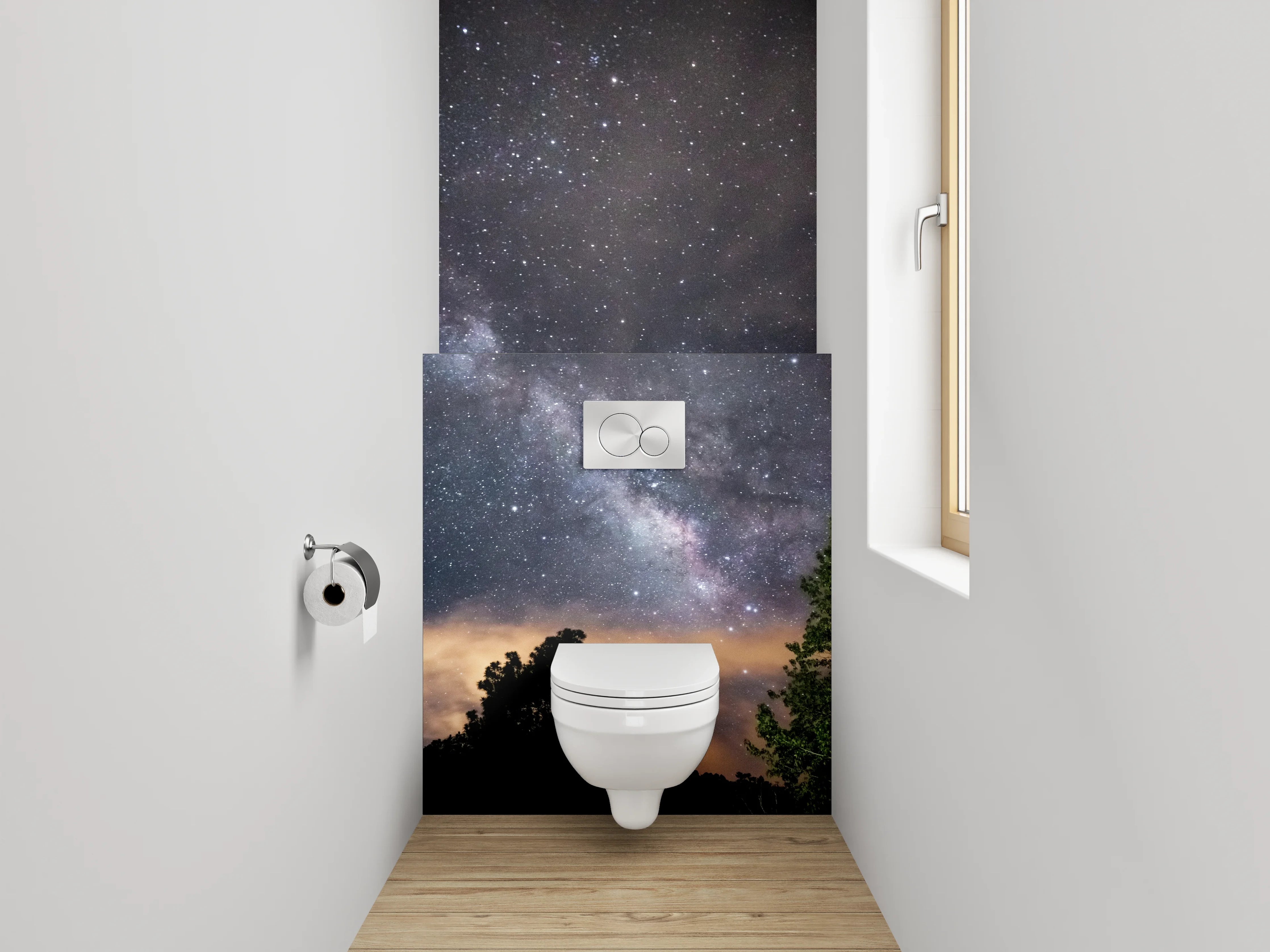 WC-Rückwand - Sternenhimmel über der Natur