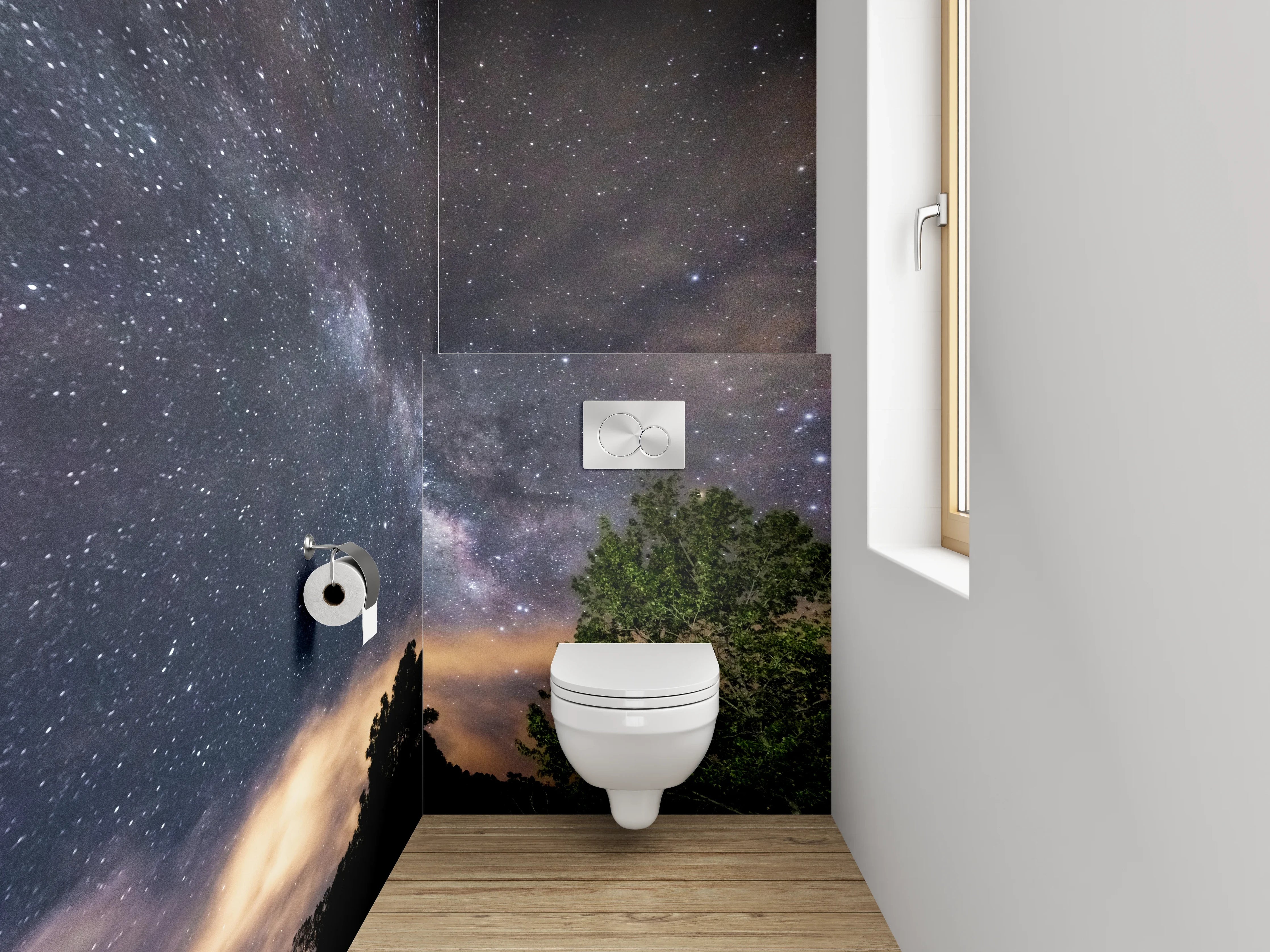 WC-Rückwand - Sternenhimmel über der Natur