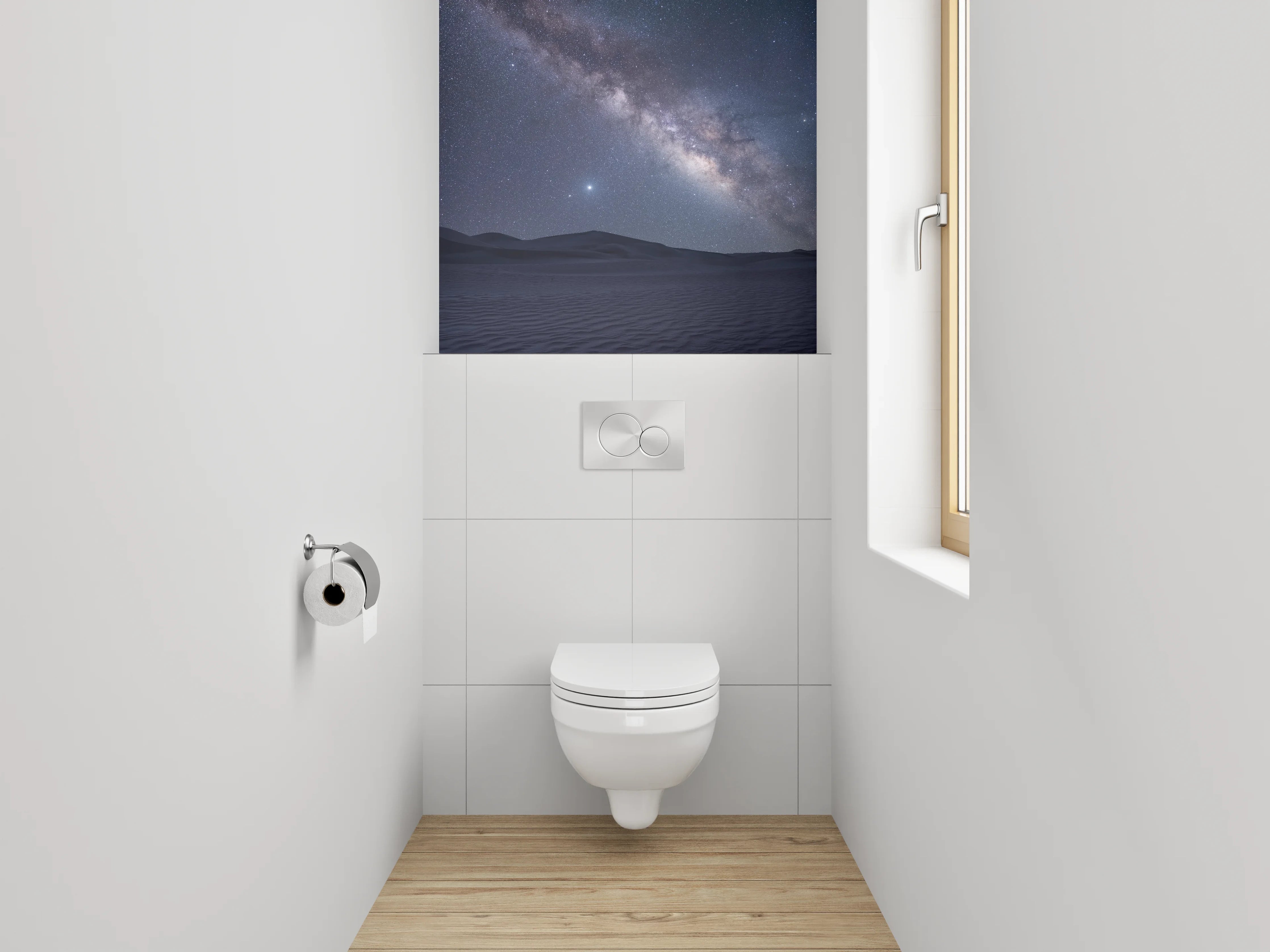 WC-Rückwand - Sternenklare Wüste Milchstraße Wandbild