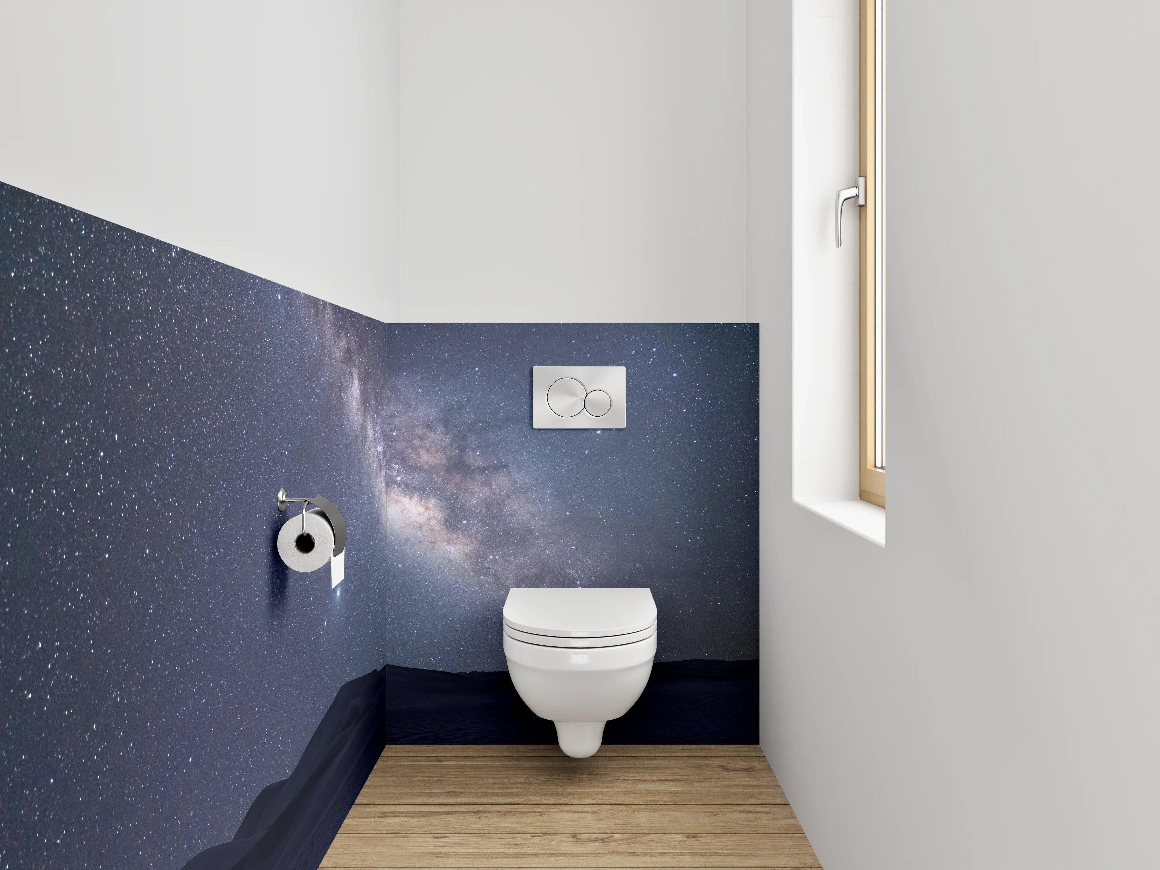 WC-Rückwand - Sternenklare Wüste Milchstraße Wandbild
