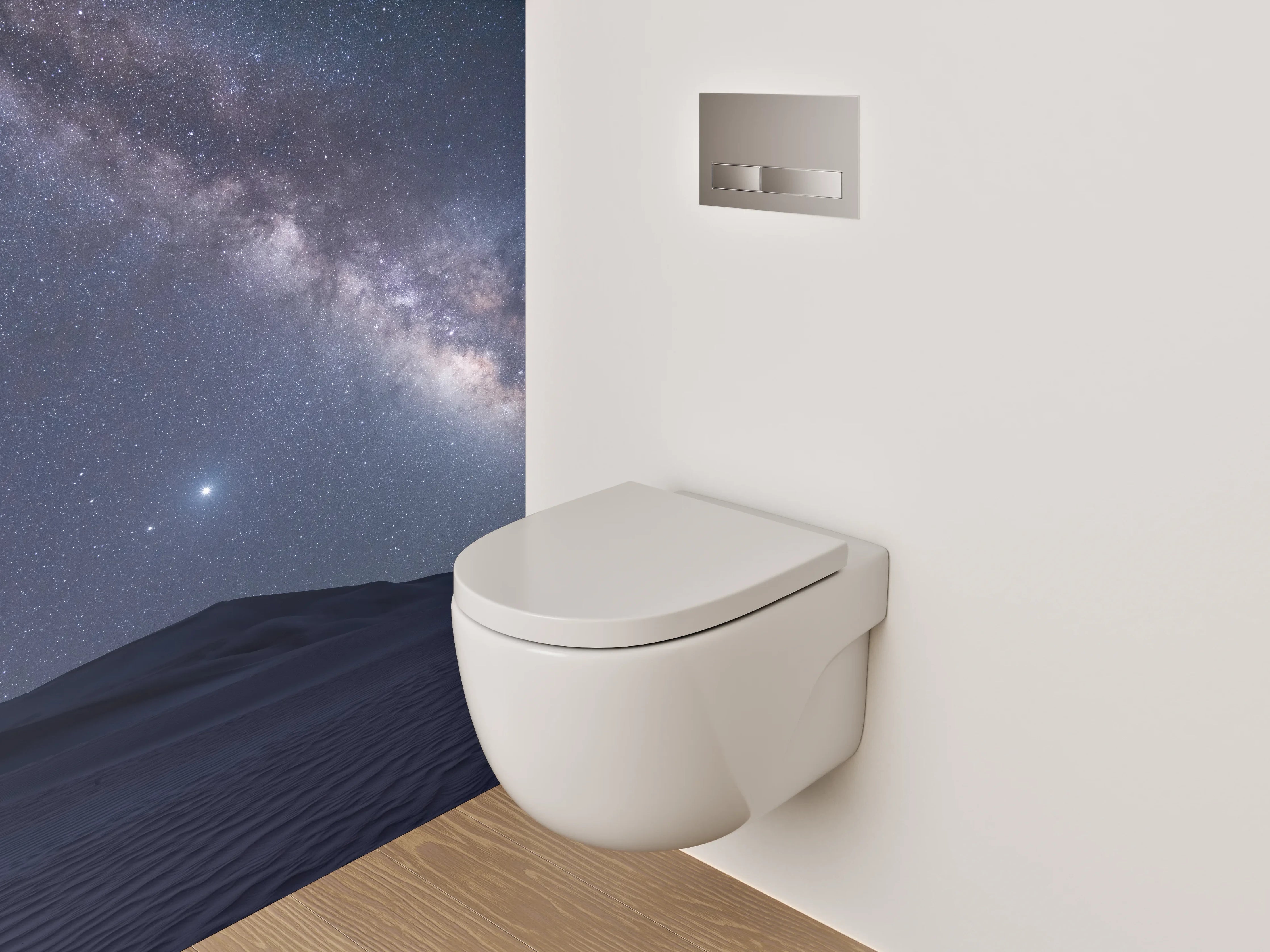 WC-Rückwand - Sternenklare Wüste Milchstraße Wandbild
