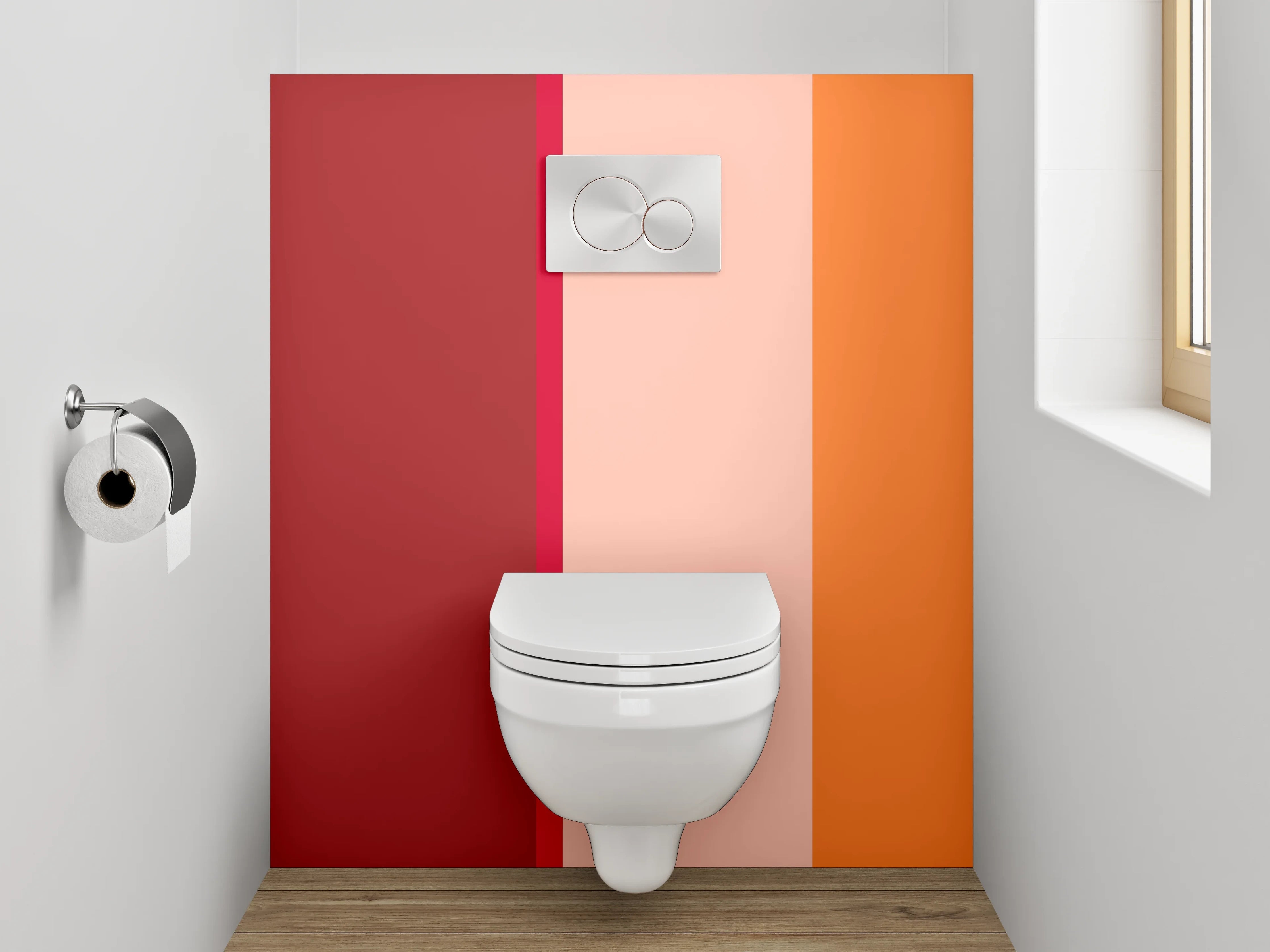 WC-Rückwand - Stilvolle Farbflächen Komposition