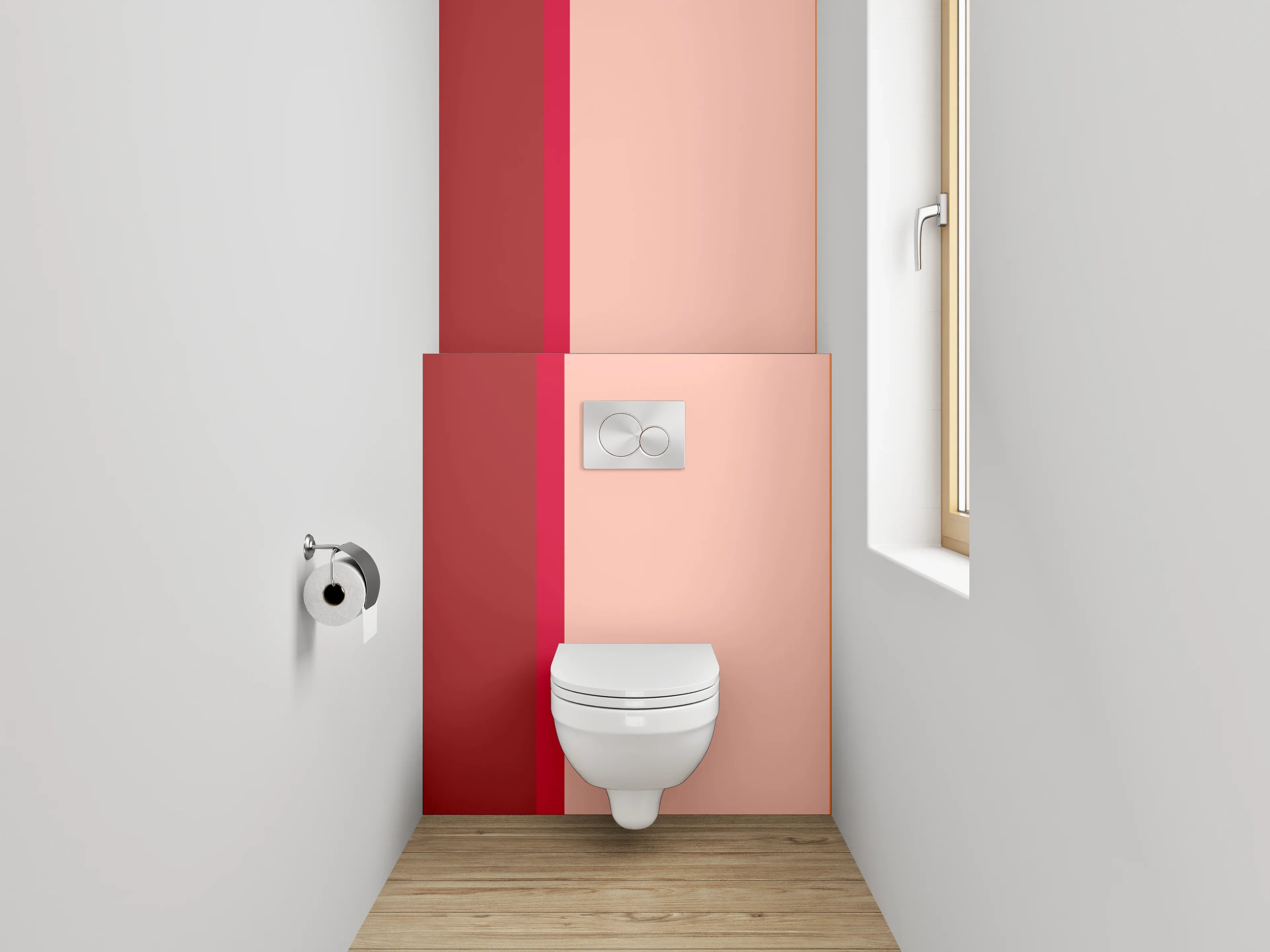 WC-Rückwand - Stilvolle Farbflächen Komposition