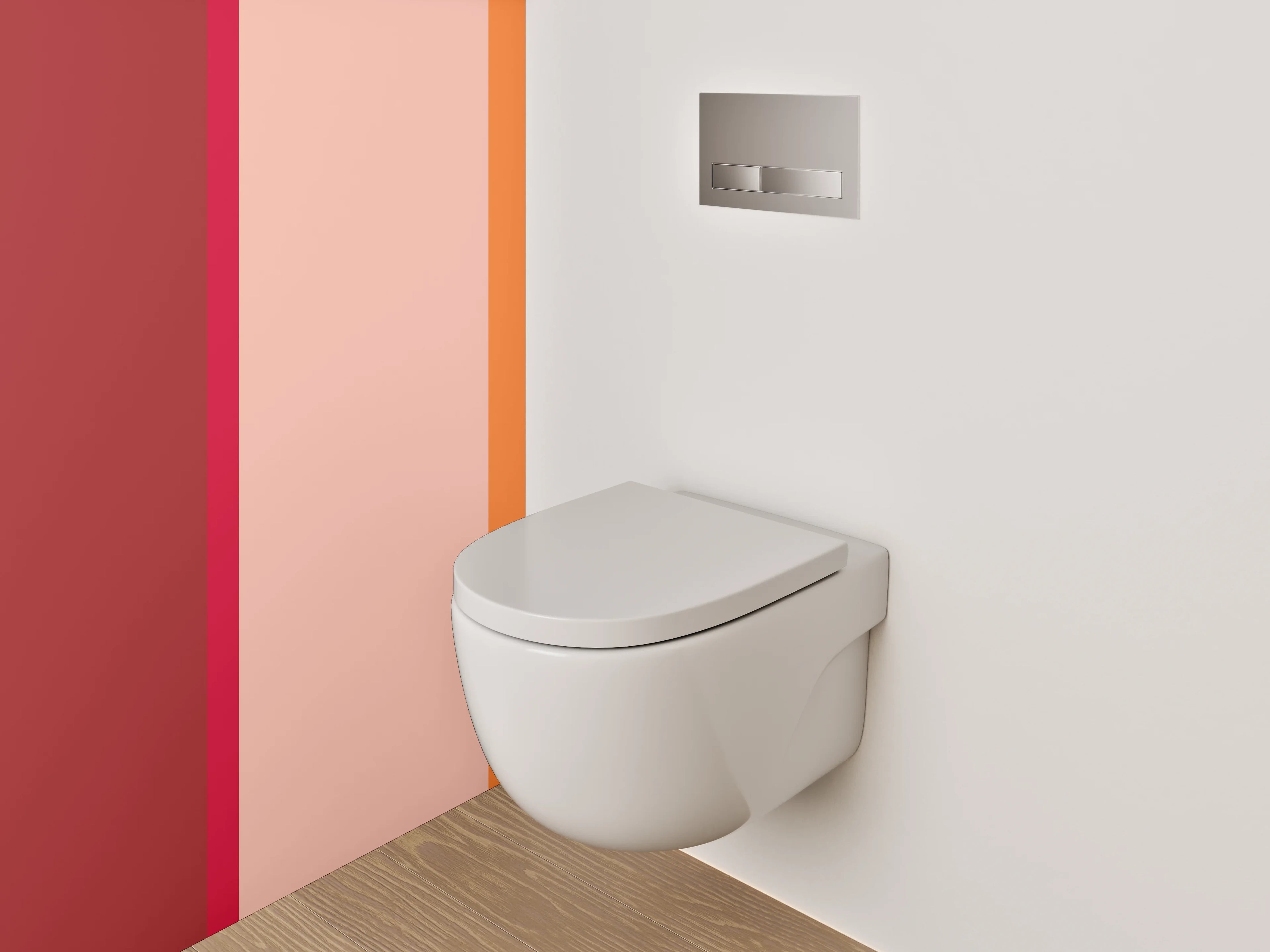 WC-Rückwand - Stilvolle Farbflächen Komposition