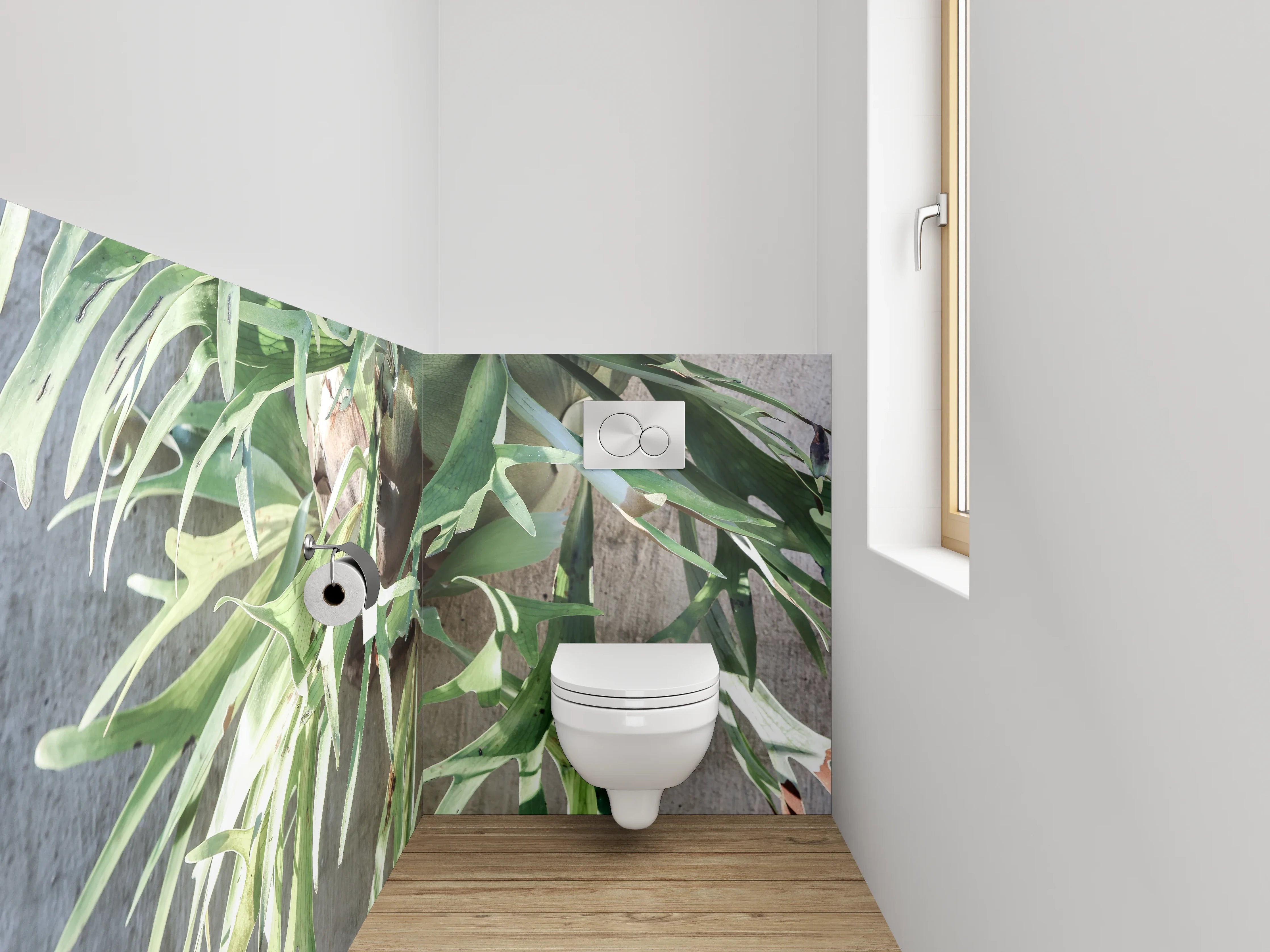 WC-Rückwand - Stilvolles Geweihfarn-Design für moderne Bäder