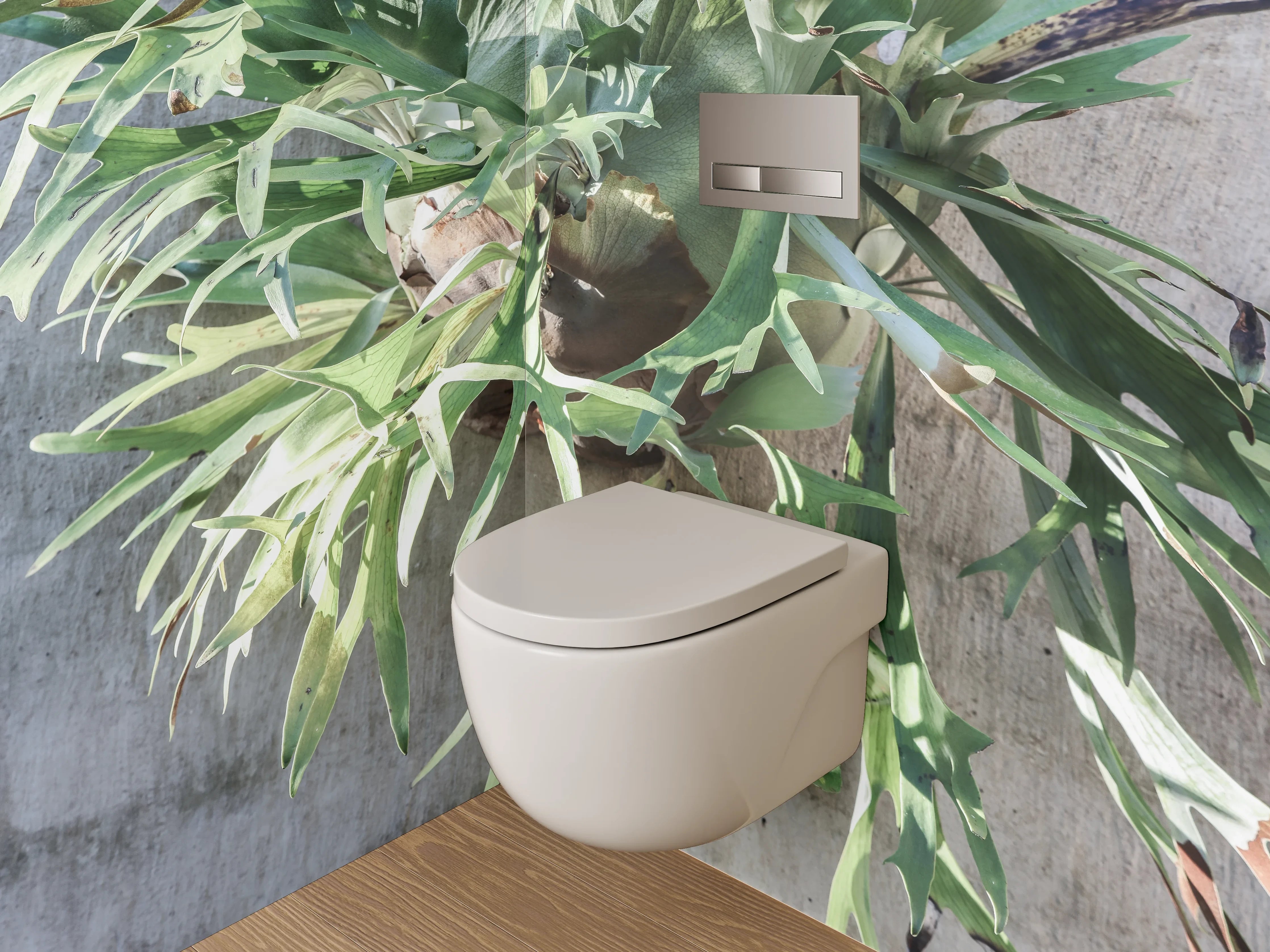 WC-Rückwand - Stilvolles Geweihfarn-Design für moderne Bäder