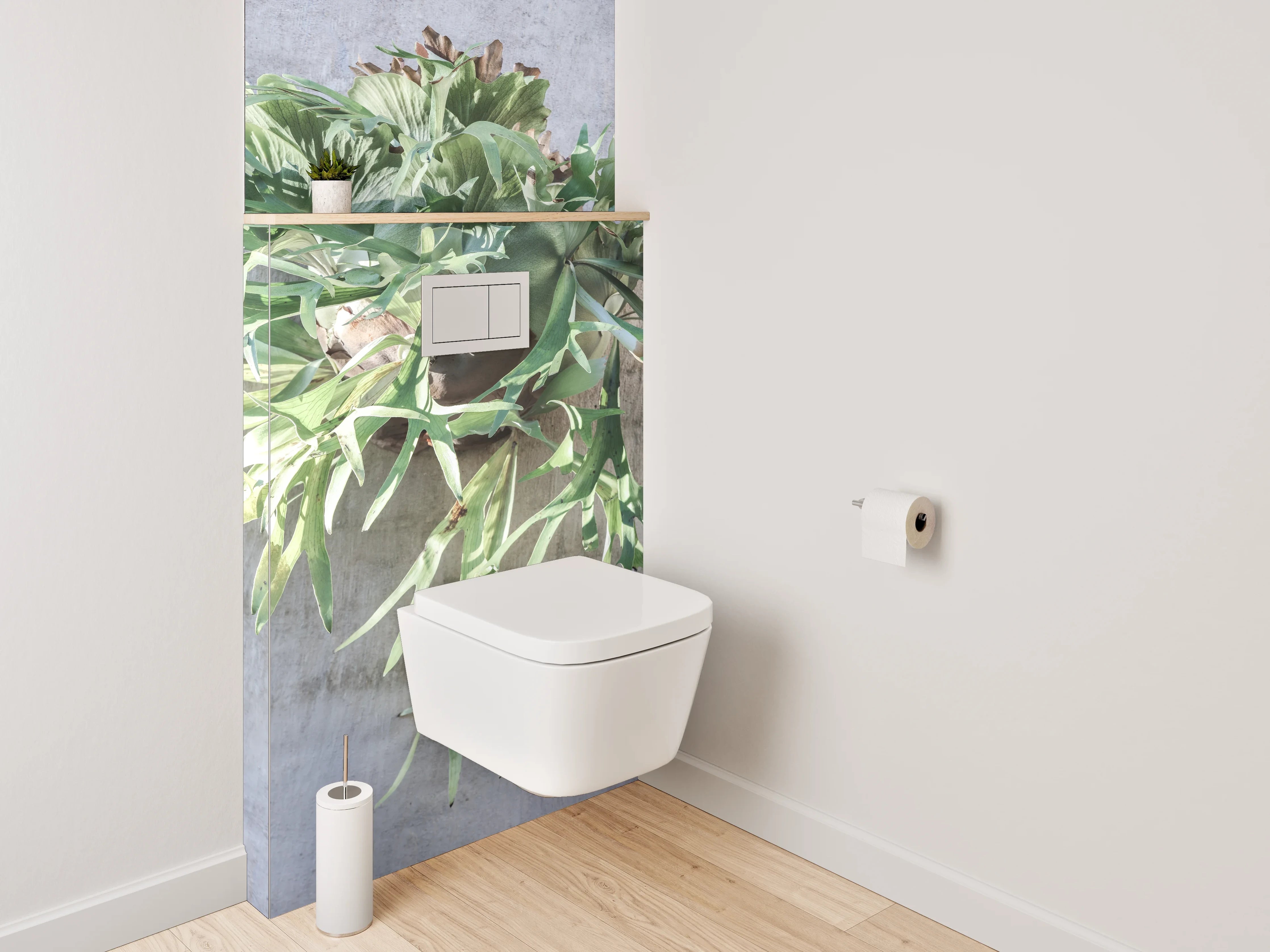 WC-Rückwand - Stilvolles Geweihfarn-Design für moderne Bäder