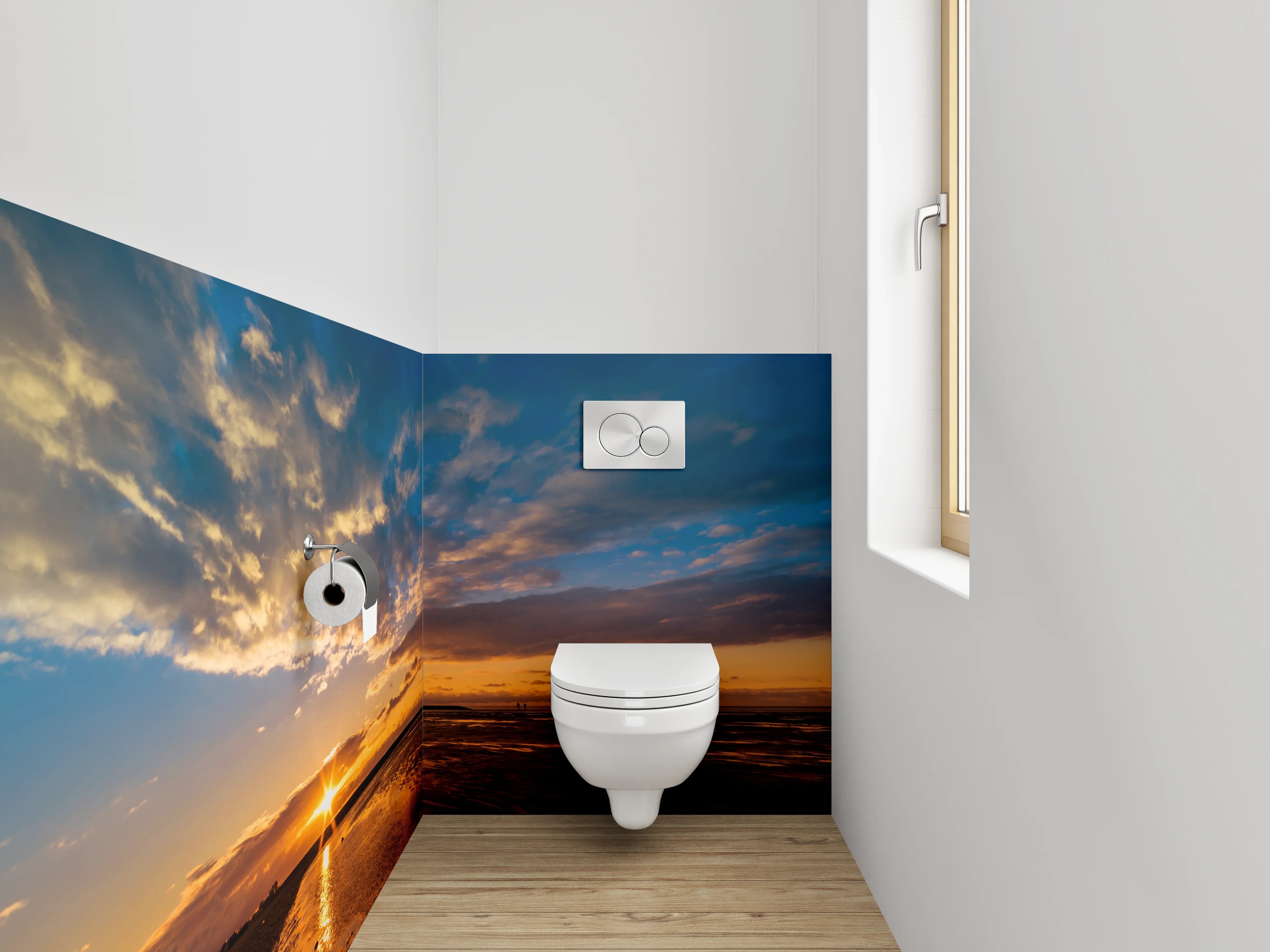 WC-Rückwand - Strand Sonnenuntergang Panorama