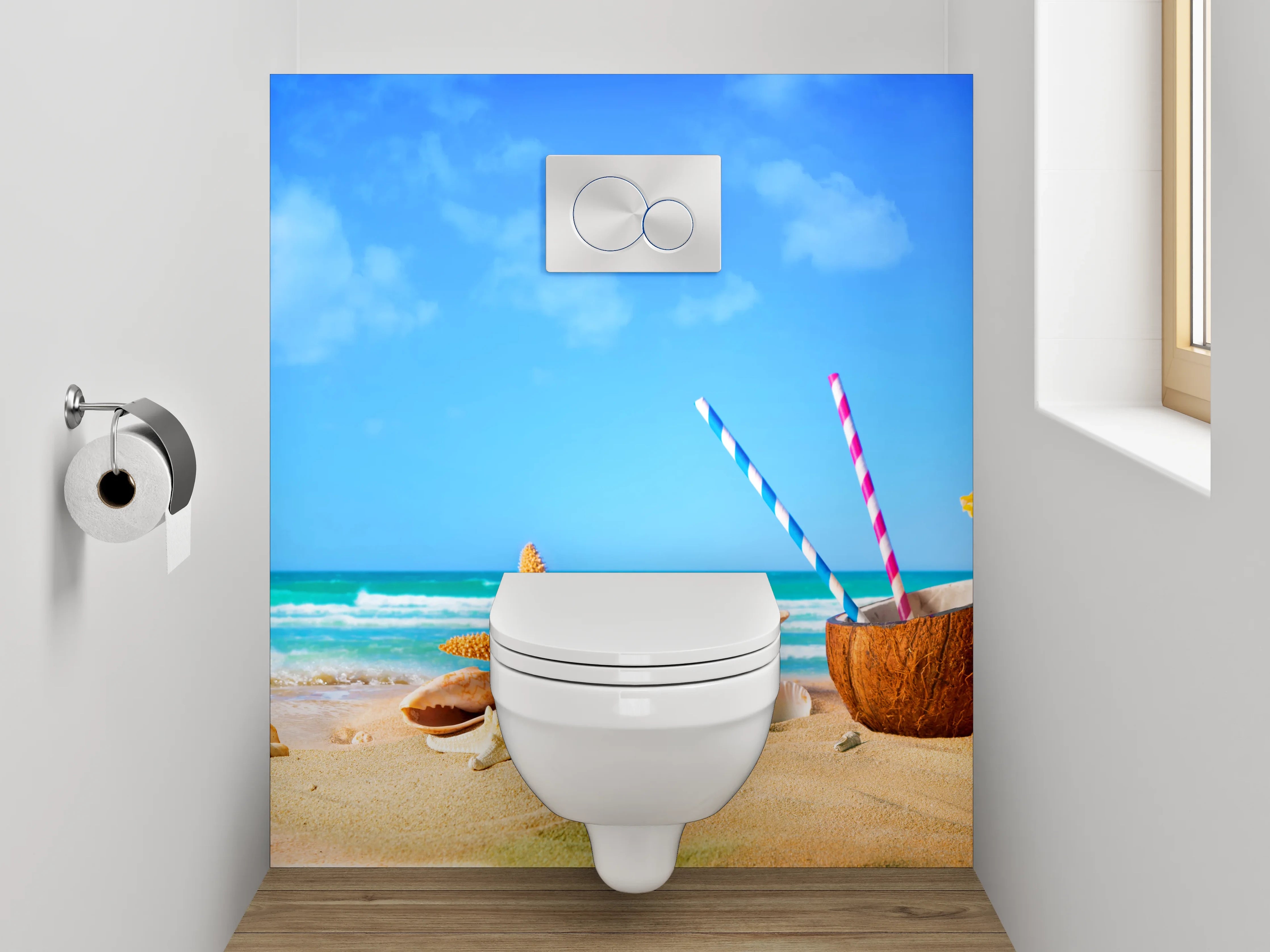 WC-Rückwand - Strand & Meer Genussmotiv Sommer