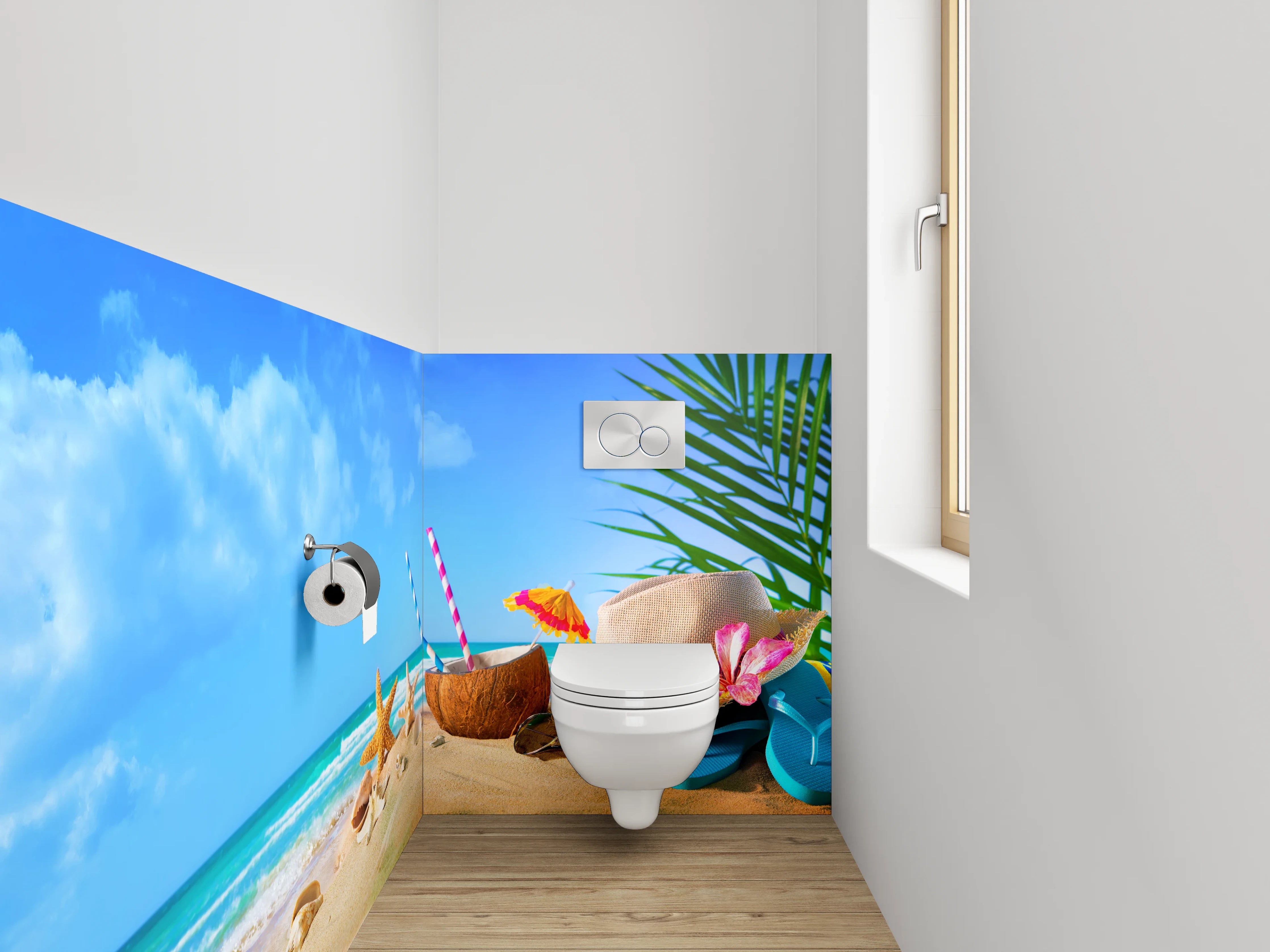 WC-Rückwand - Strand & Meer Genussmotiv Sommer