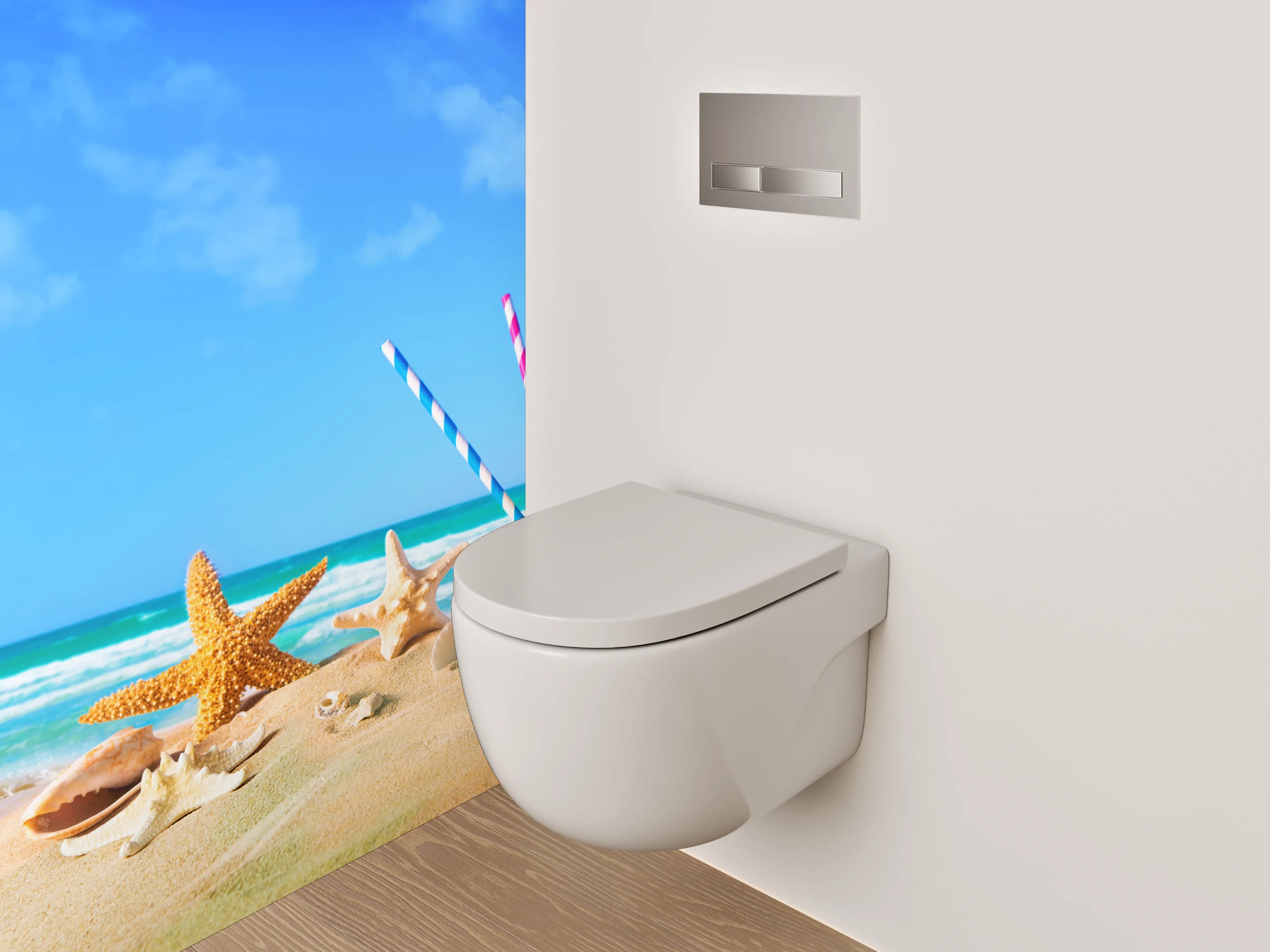 WC-Rückwand - Strand & Meer Genussmotiv Sommer