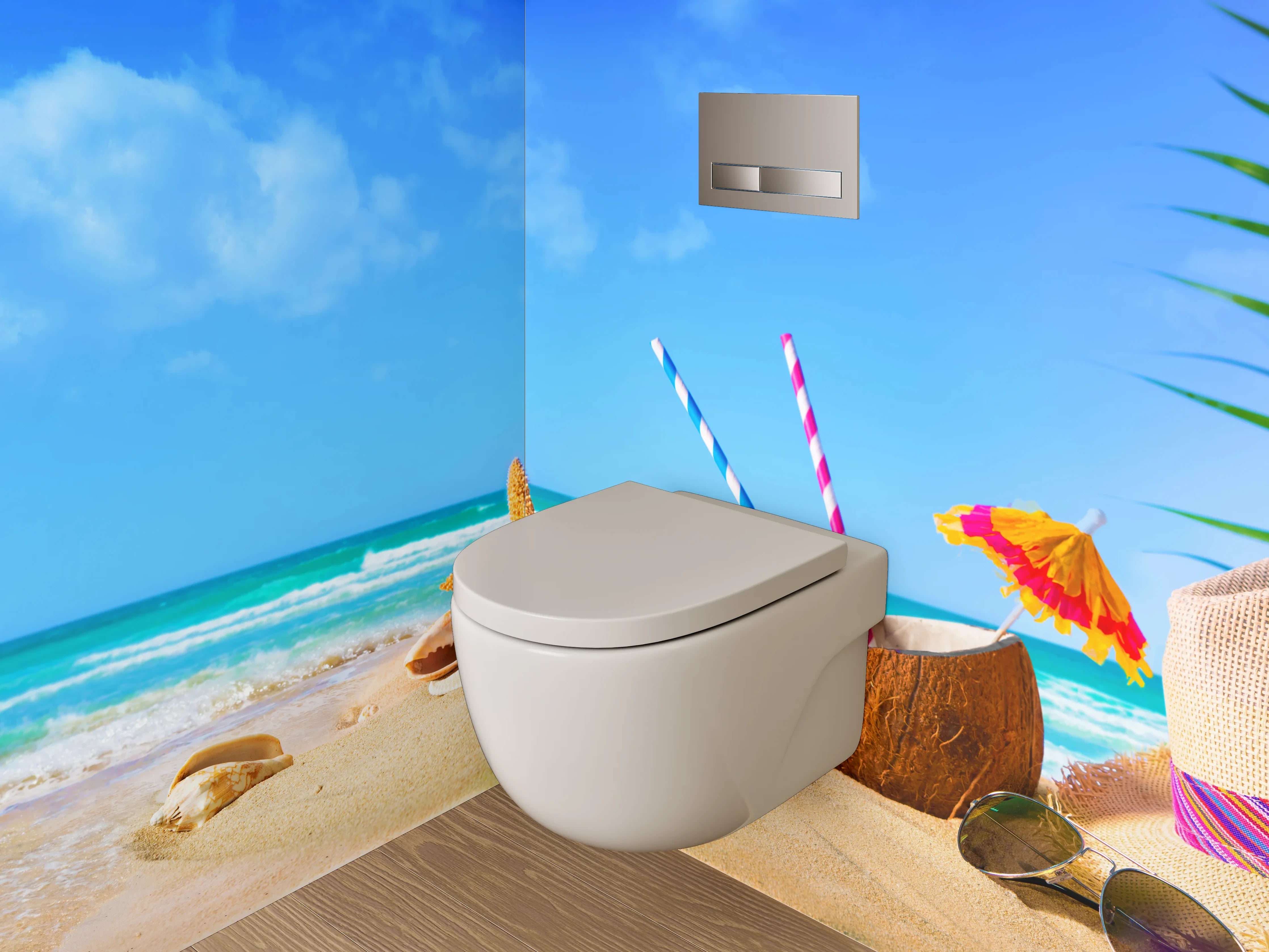 WC-Rückwand - Strand & Meer Genussmotiv Sommer